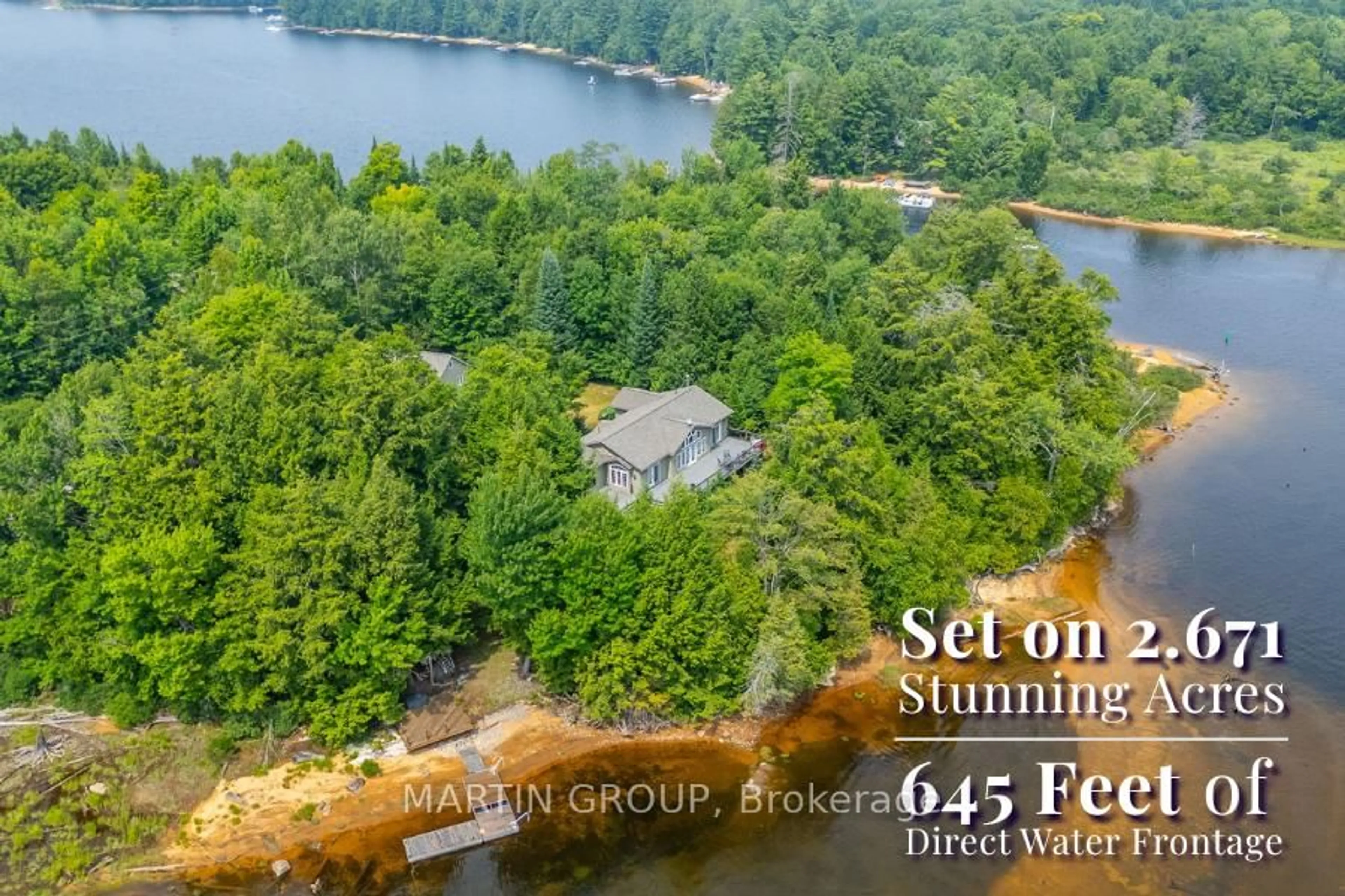 A pic from outside/outdoor area/front of a property/back of a property/a pic from drone, water/lake/river/ocean view for 1184 Rattlesnake Rd, Dysart et al Ontario K0M 1S0