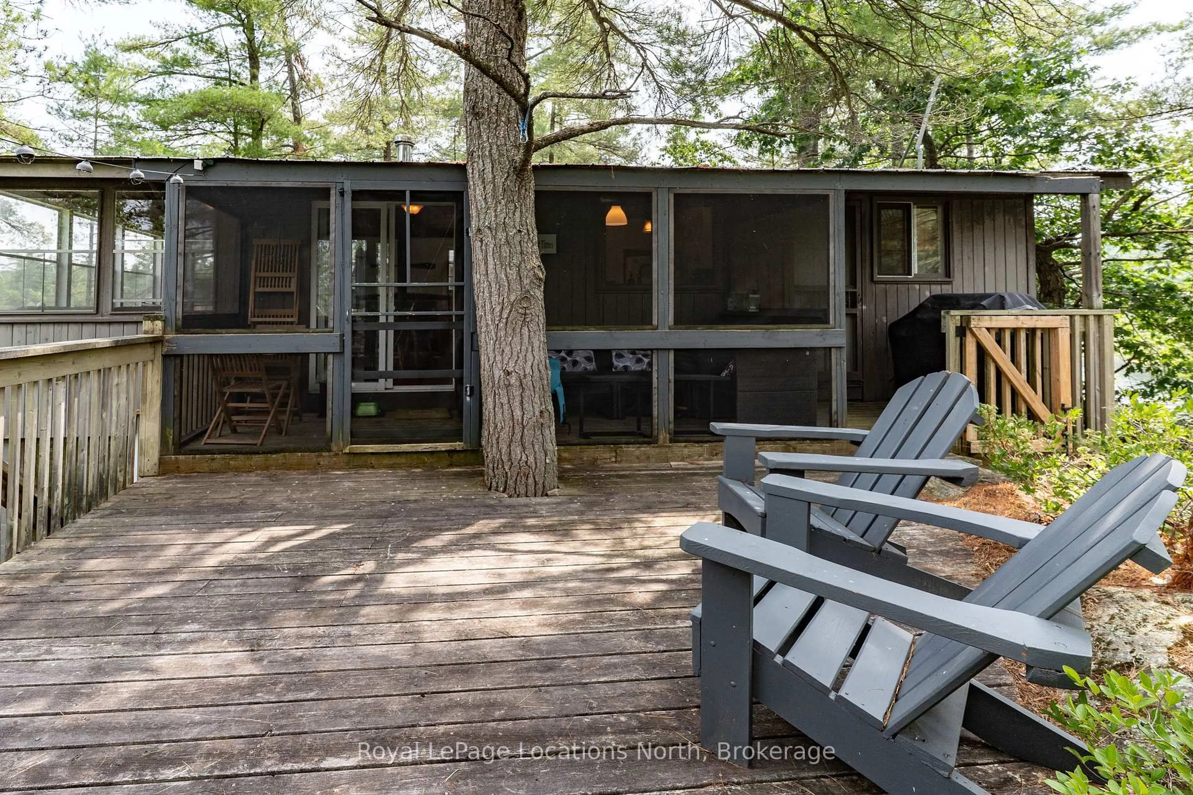 Patio, forest/trees view for 2 3LN Berkinshaw Island, Gravenhurst Ontario P1P 1R2