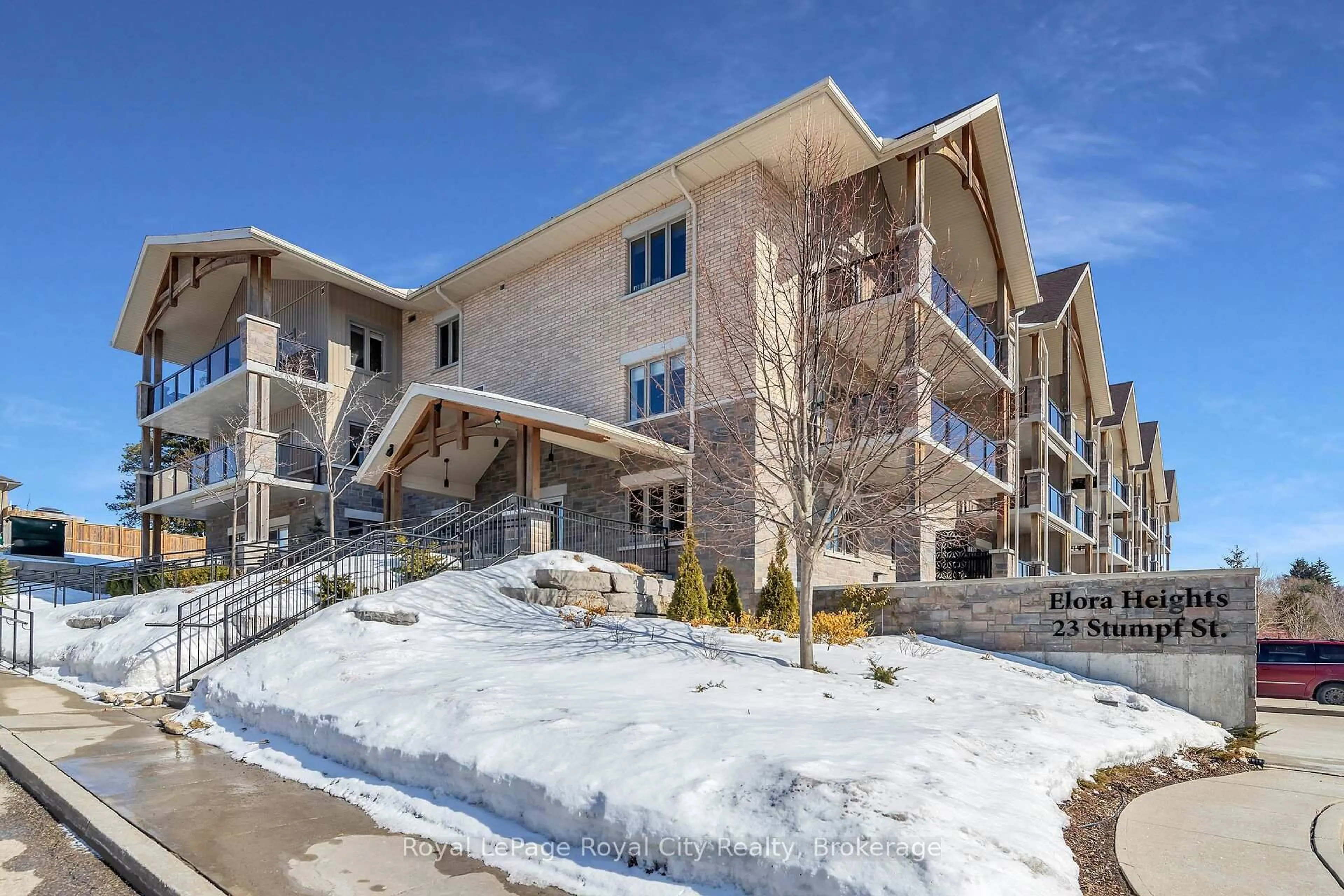 Patio, mountain view for 23 Stumpf St #204, Centre Wellington Ontario N0B 1S0