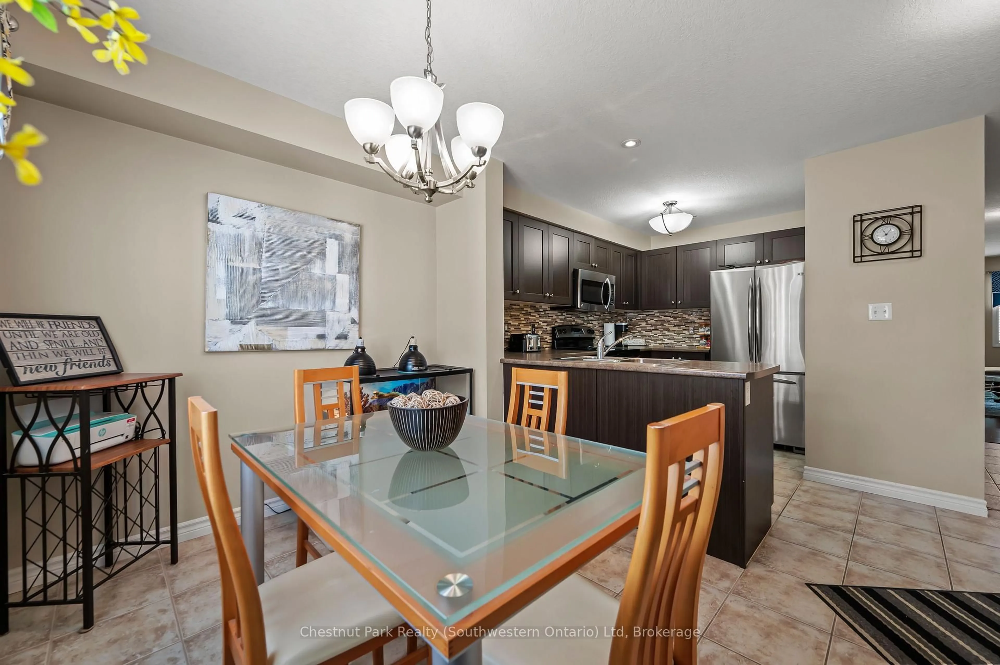 Dining room, ceramic/tile floor for 15 Carere Cres #35A, Guelph Ontario N1E 0K4