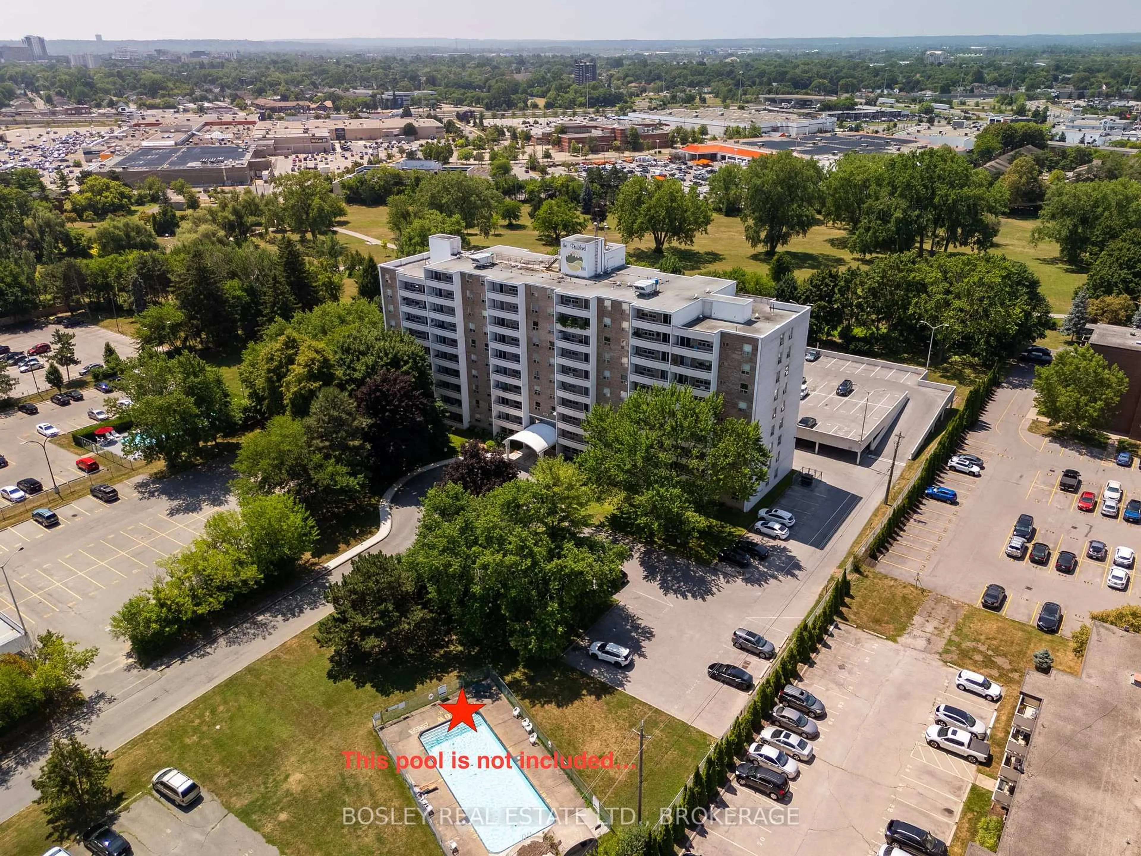 A pic from outside/outdoor area/front of a property/back of a property/a pic from drone, city buildings view from balcony for 365 Geneva St #409, St. Catharines Ontario L2N 5S7