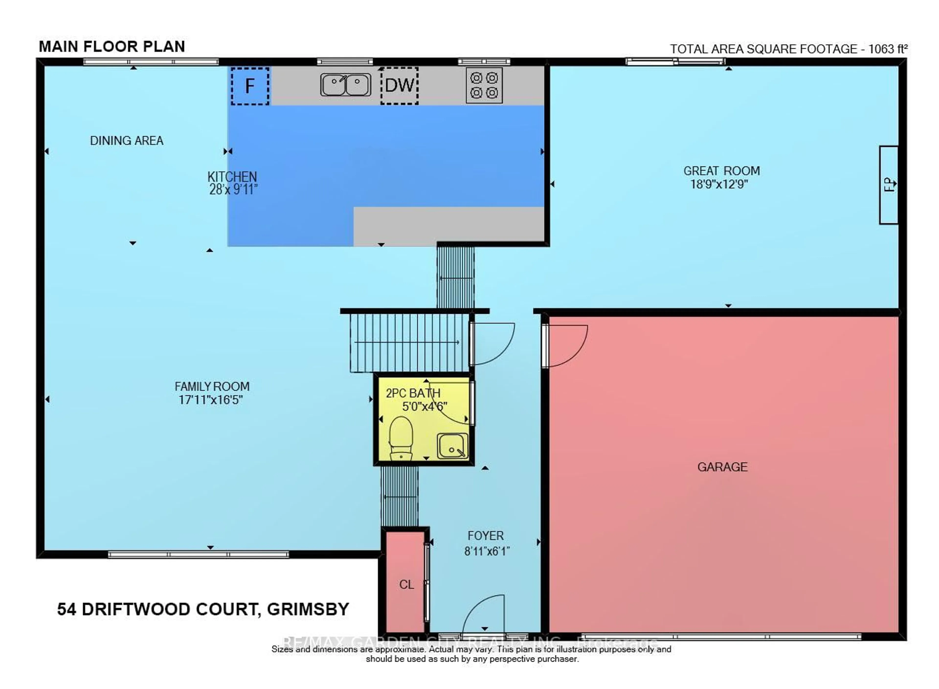 Floor plan for 54 DRIFTWOOD Crt, Grimsby Ontario L3M 4Y1