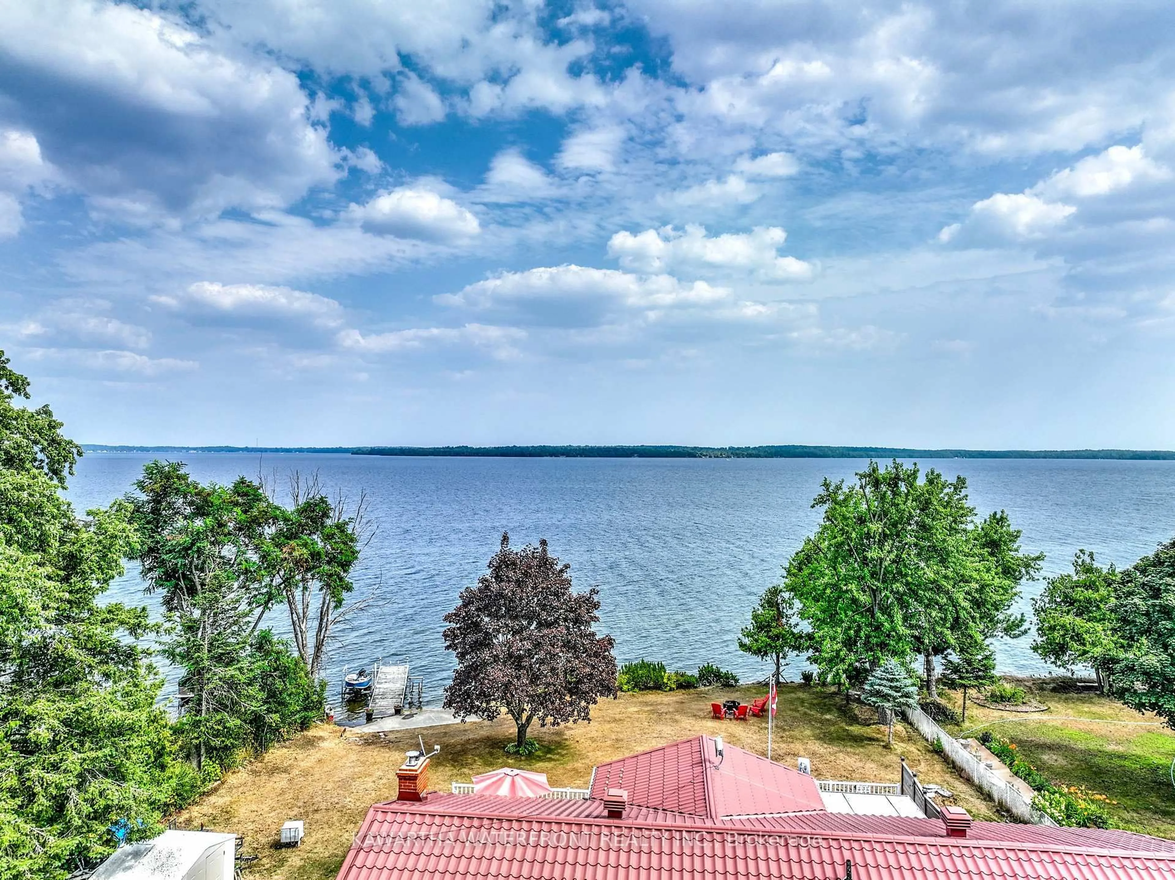 A pic from outside/outdoor area/front of a property/back of a property/a pic from drone, water/lake/river/ocean view for 14 Bexley Pl, Kawartha Lakes Ontario K0M 2B0