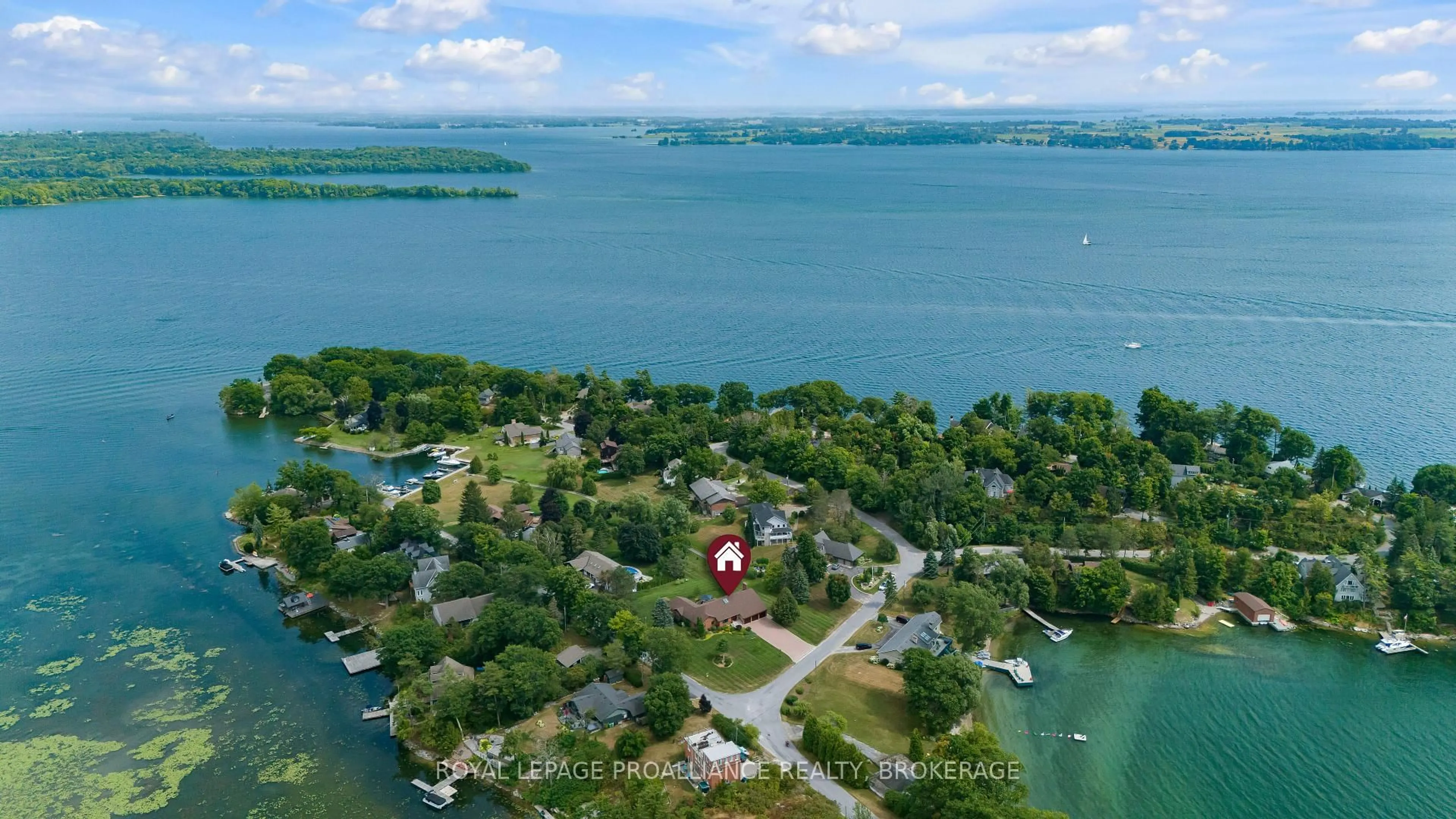 A pic from outside/outdoor area/front of a property/back of a property/a pic from drone, water/lake/river/ocean view for 1673 St Lawrence Ave, Kingston Ontario K7L 4V1