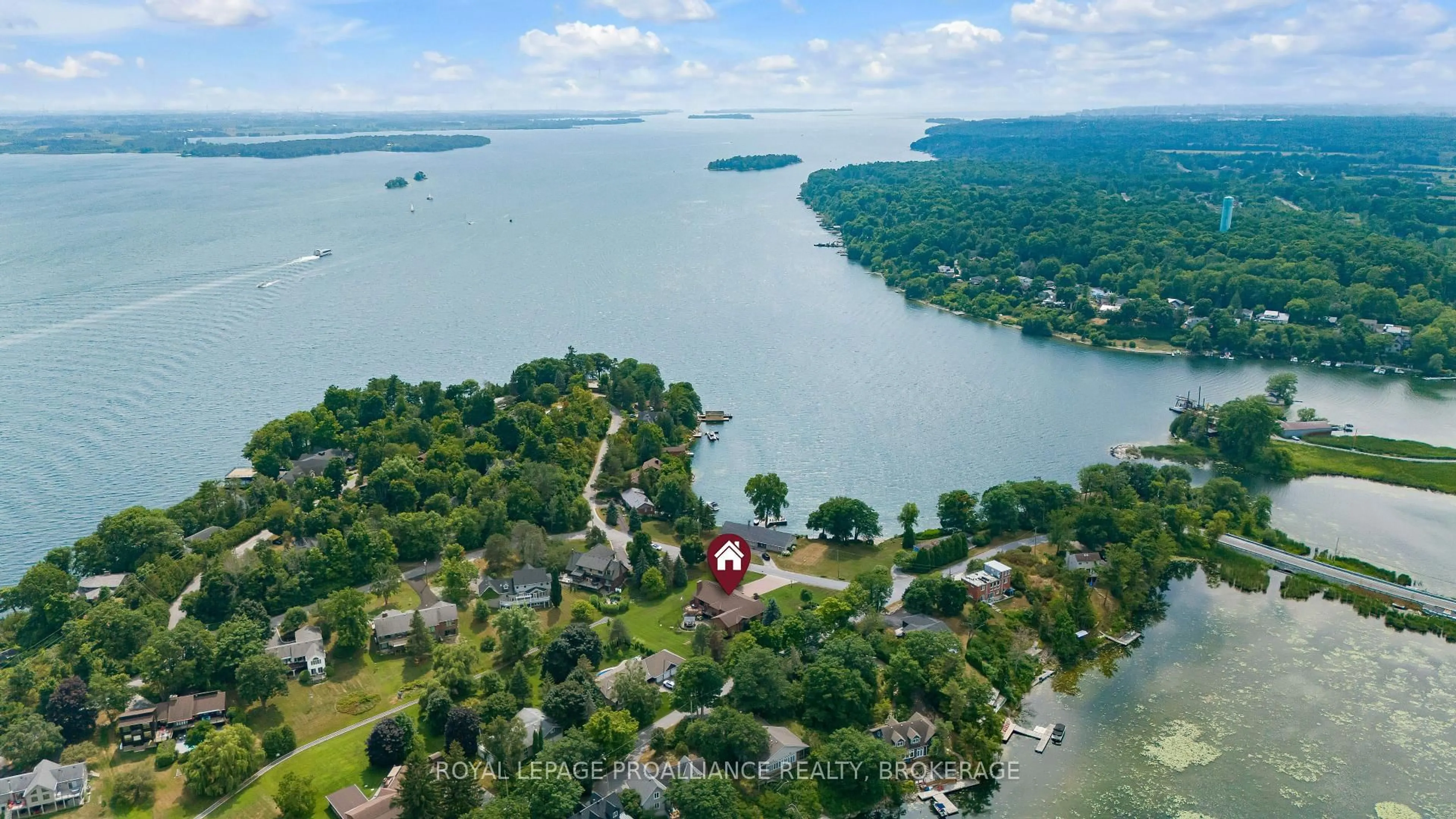 A pic from outside/outdoor area/front of a property/back of a property/a pic from drone, water/lake/river/ocean view for 1673 St Lawrence Ave, Kingston Ontario K7L 4V1