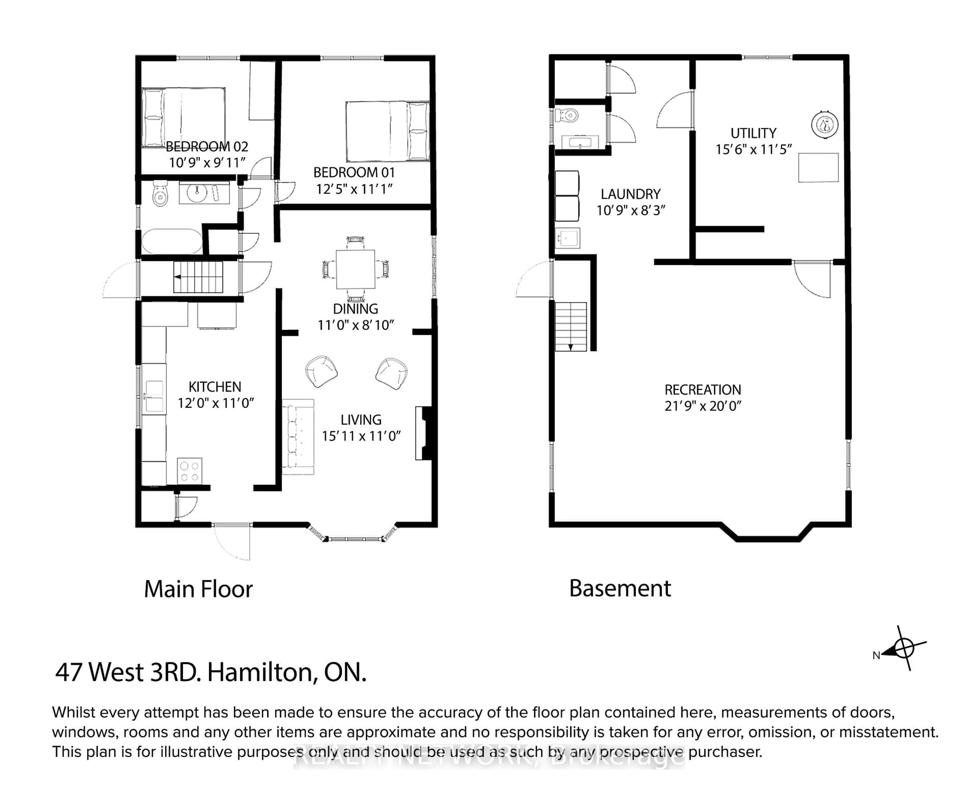 Floor plan for 47 West 3rd St, Hamilton Ontario L9C 3K1