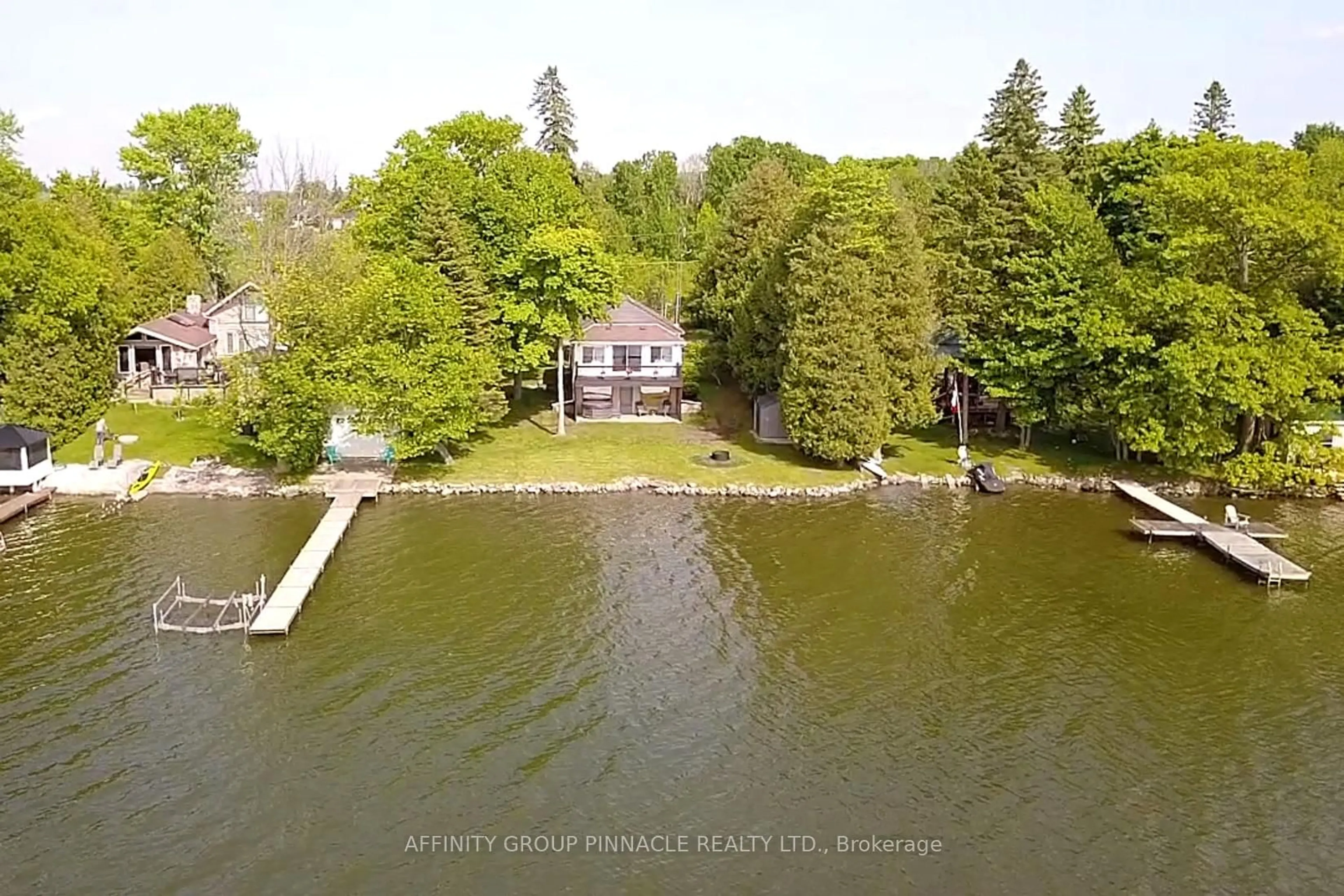 A pic from outside/outdoor area/front of a property/back of a property/a pic from drone, water/lake/river/ocean view for 35 Loon St, Kawartha Lakes Ontario L0B 1K0