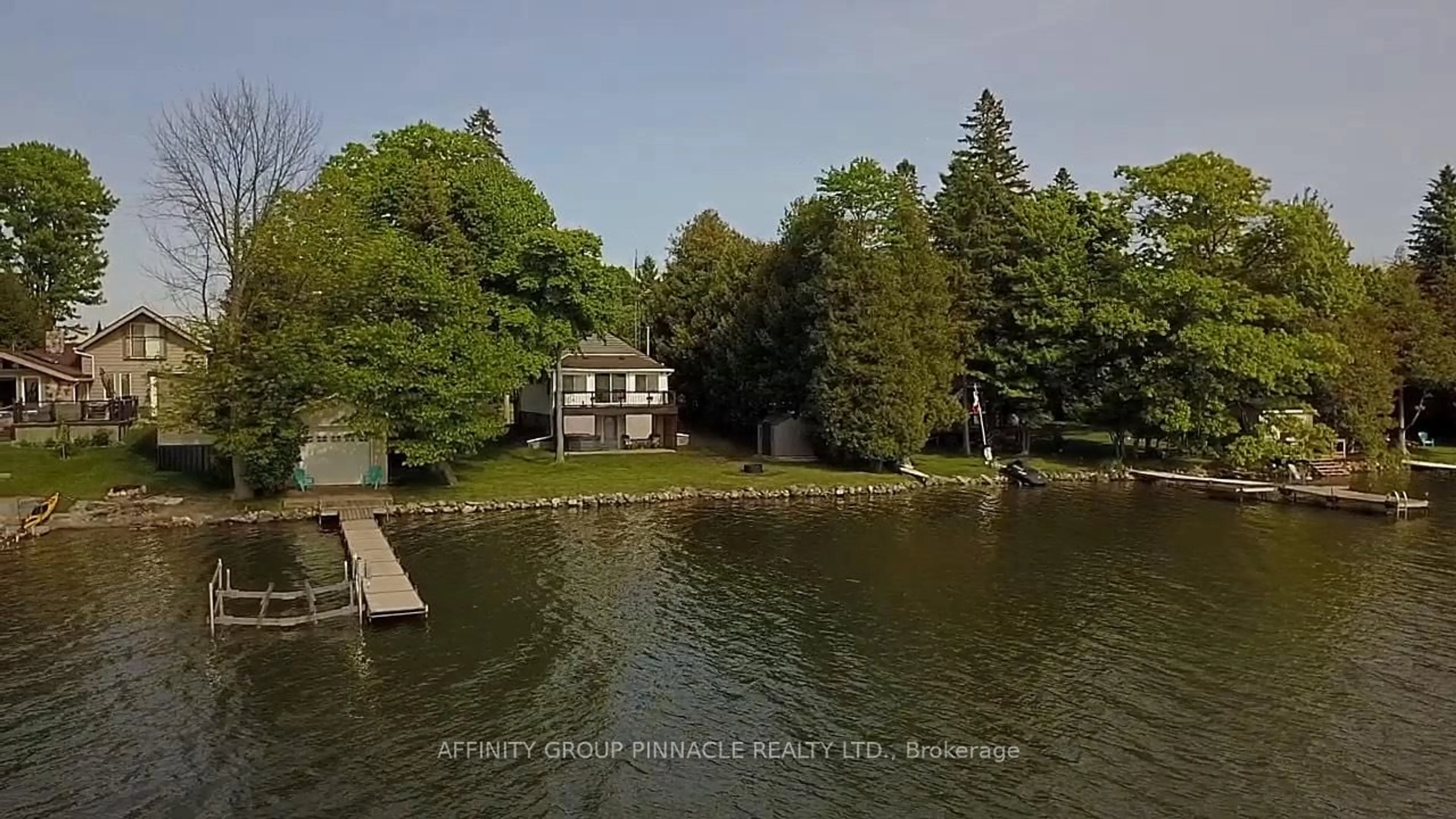 A pic from outside/outdoor area/front of a property/back of a property/a pic from drone, water/lake/river/ocean view for 35 Loon St, Kawartha Lakes Ontario L0B 1K0