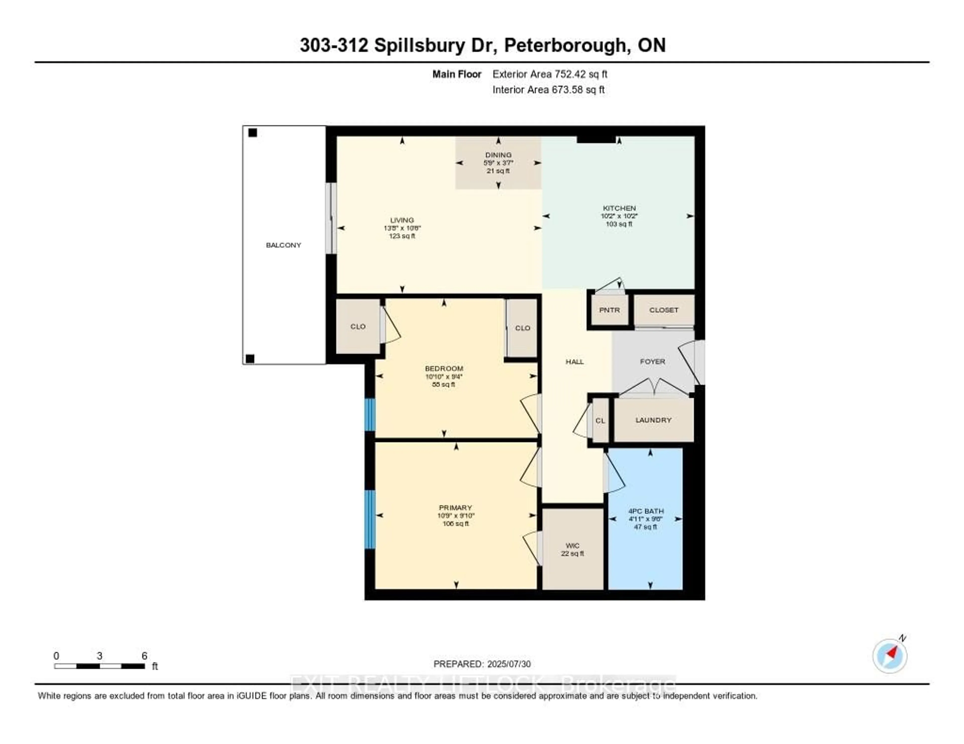 Floor plan for 312 Spillsbury Dr #303, Peterborough West Ontario K9K 0B6