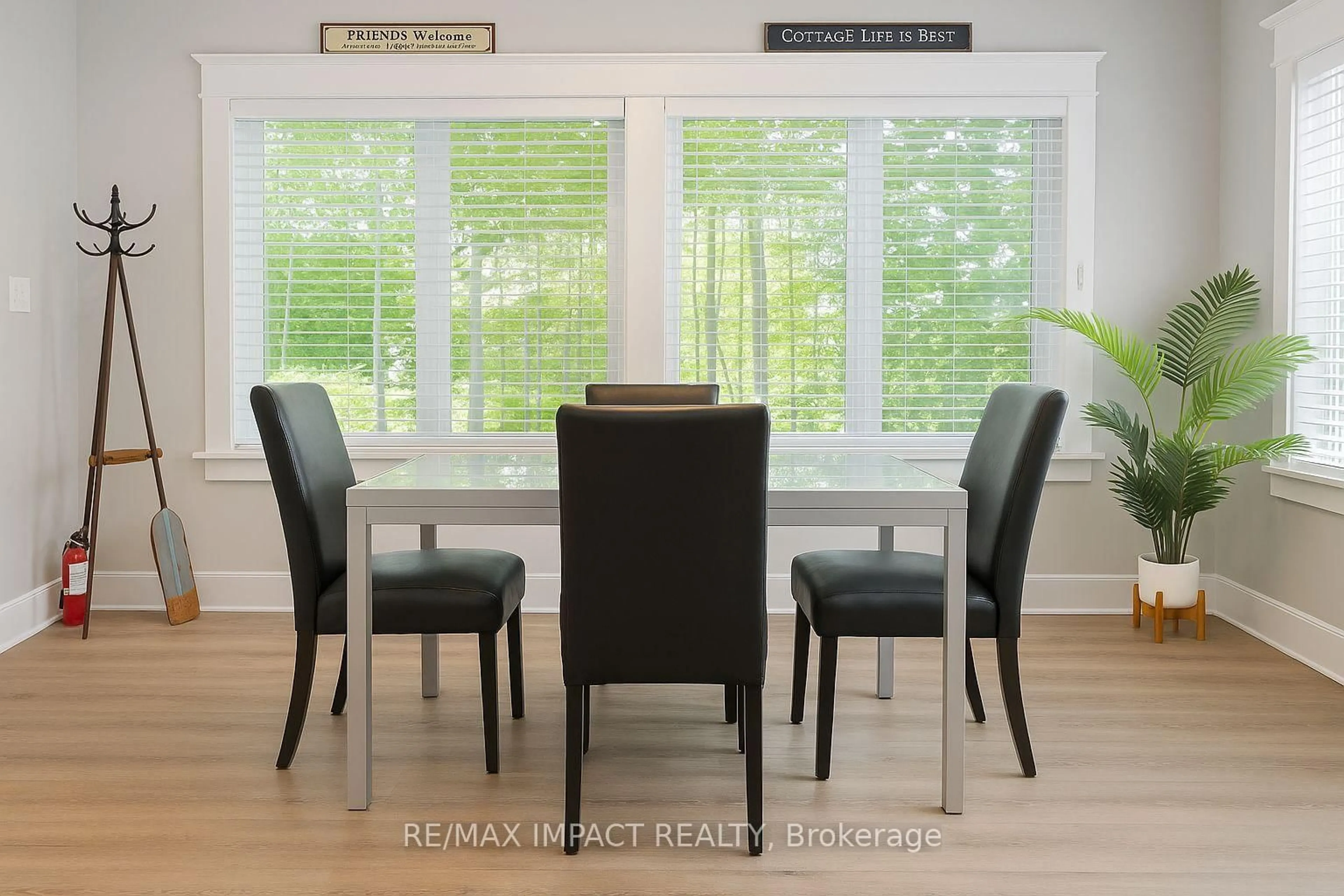 Dining room, wood/laminate floor for 8 Pine Forest Lane, Prince Edward County Ontario K0K 1P0