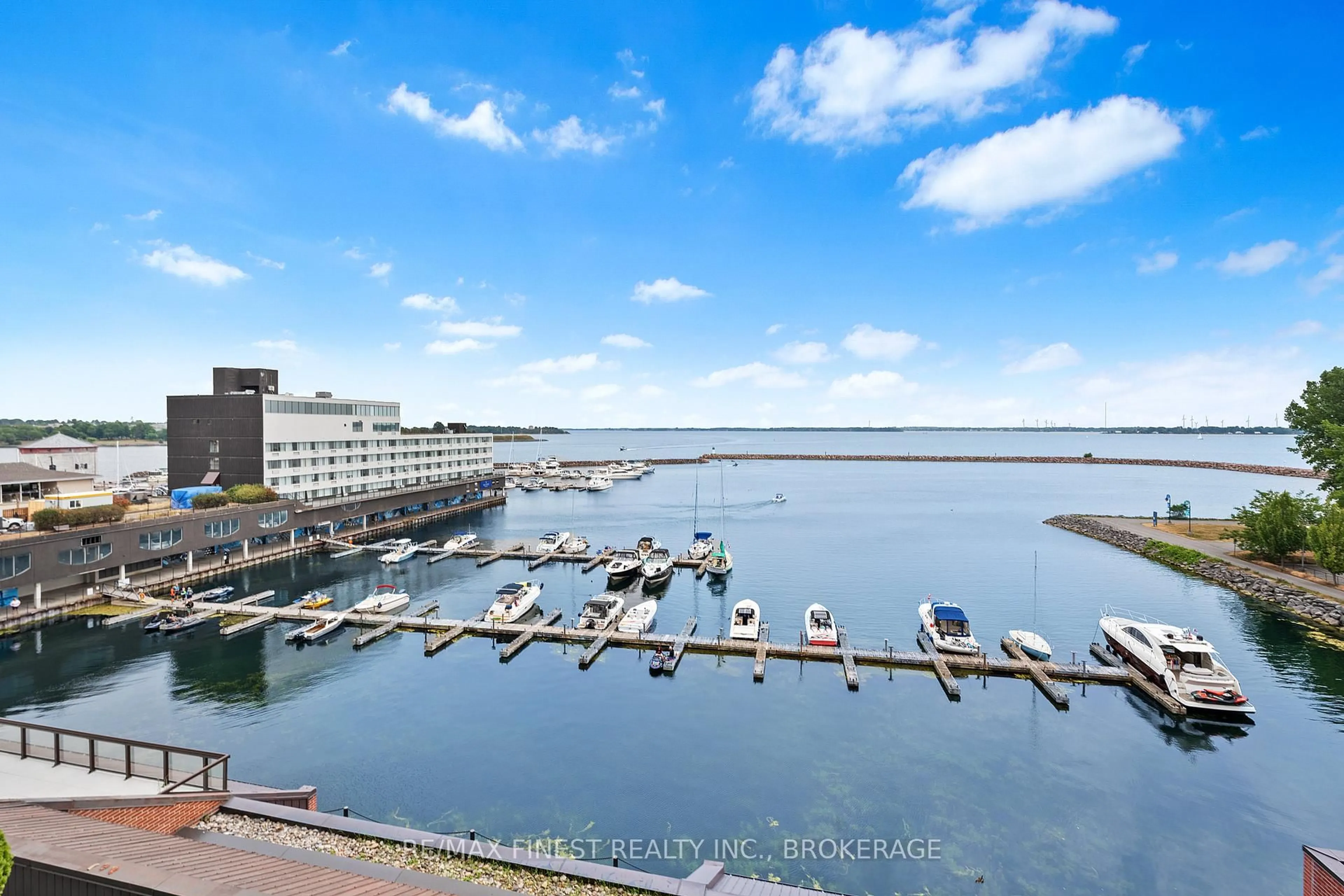 A pic from outside/outdoor area/front of a property/back of a property/a pic from drone, water/lake/river/ocean view for 165 ONTARIO St #505, Kingston Ontario K7L 2Y6