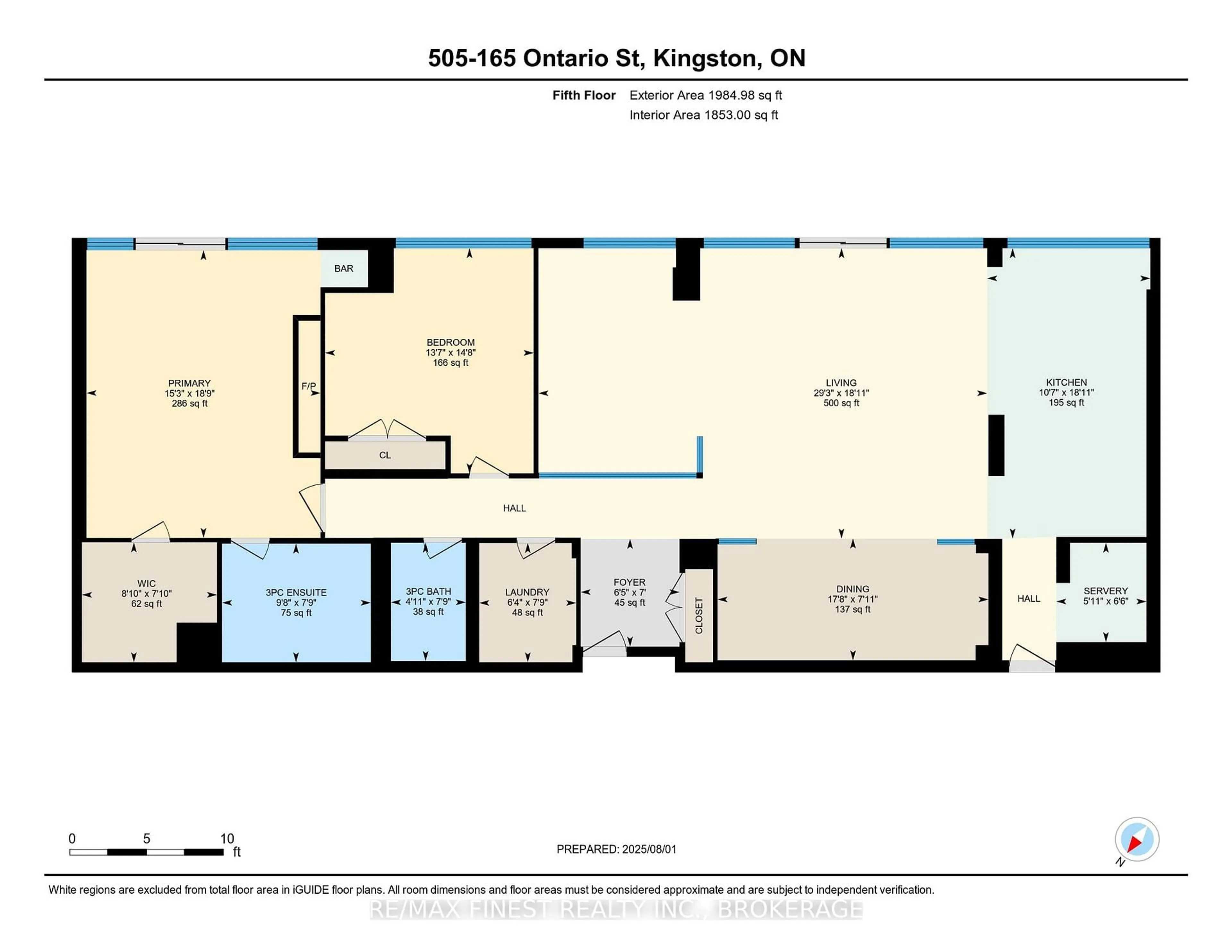 Floor plan for 165 ONTARIO St #505, Kingston Ontario K7L 2Y6