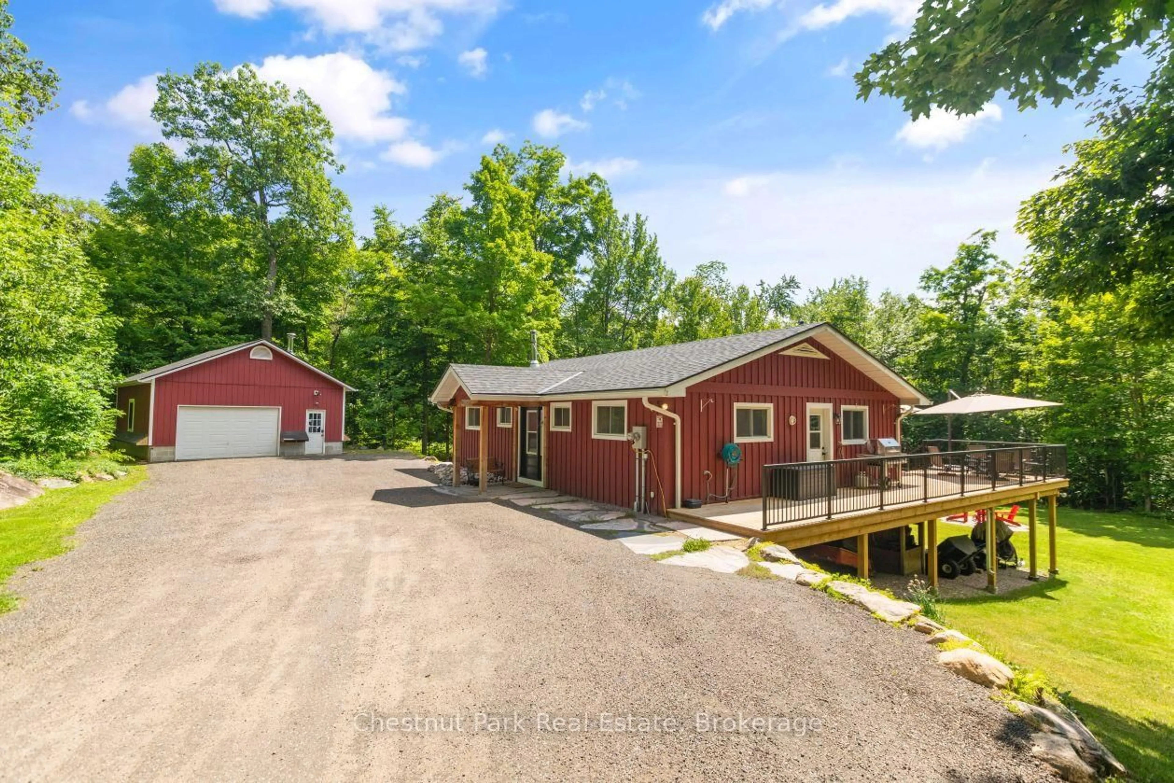 A pic from outside/outdoor area/front of a property/back of a property/a pic from drone, unknown for 1126 Eveleigh Rd, Muskoka Lakes Ontario P0B 1J0