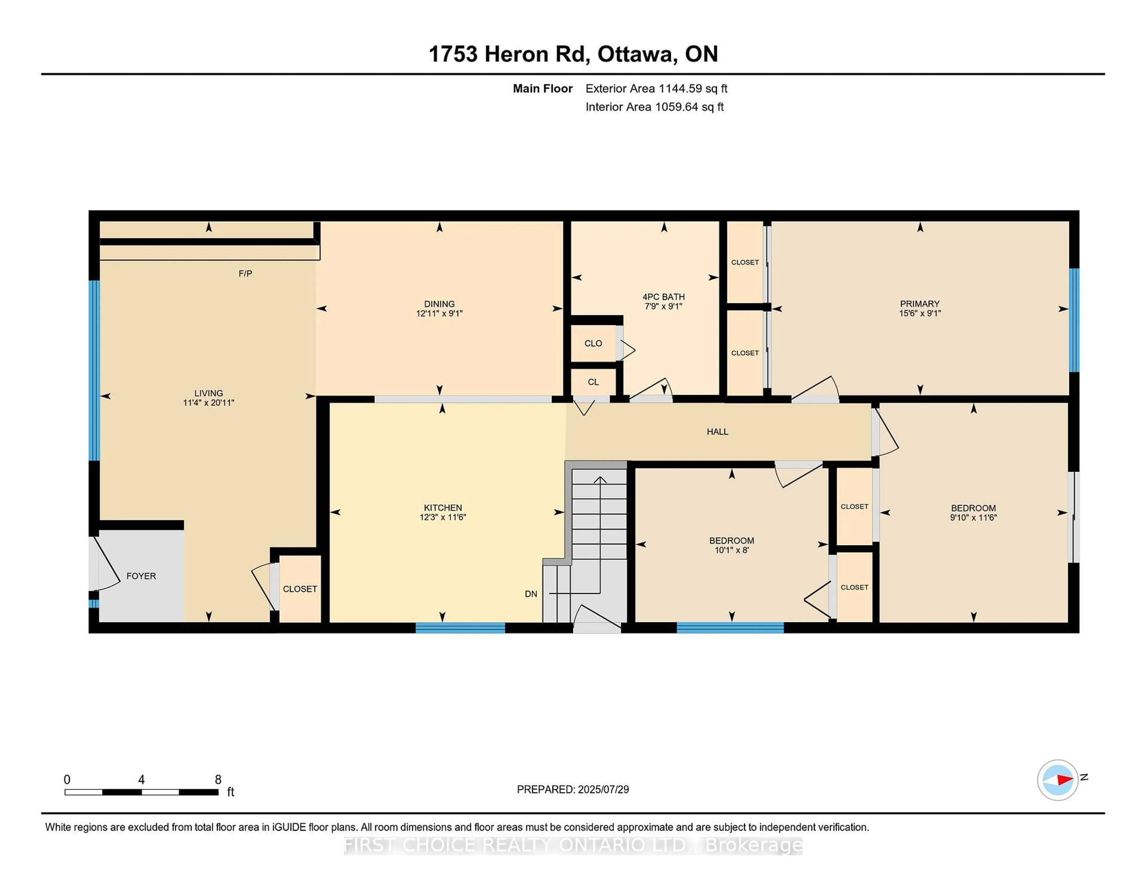 Floor plan for 1753 Heron Rd, Ottawa Ontario K1V 6A2