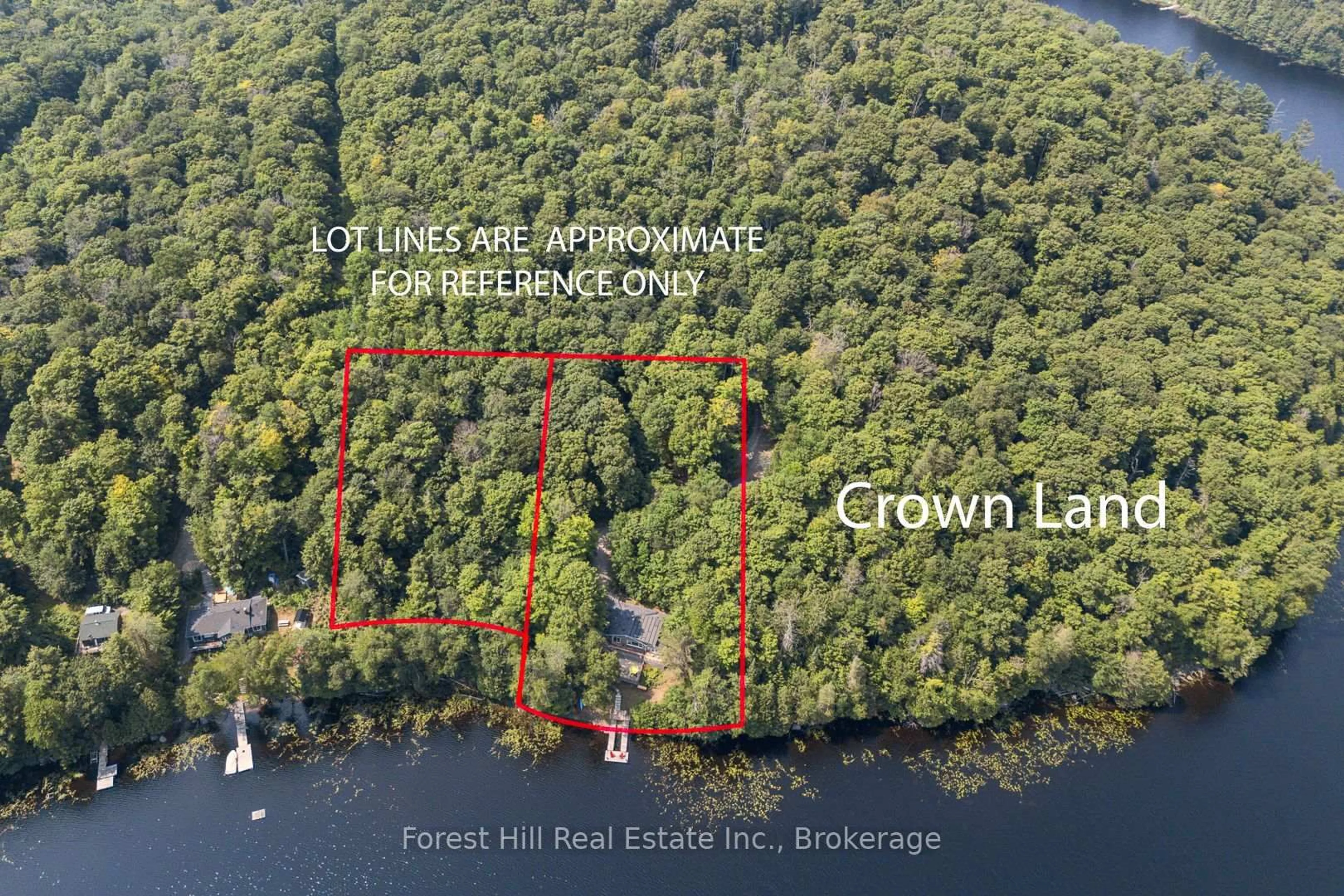 A pic from outside/outdoor area/front of a property/back of a property/a pic from drone, water/lake/river/ocean view for 3477 Livingstone Lake Rd, Algonquin Highlands Ontario P0A 1E0