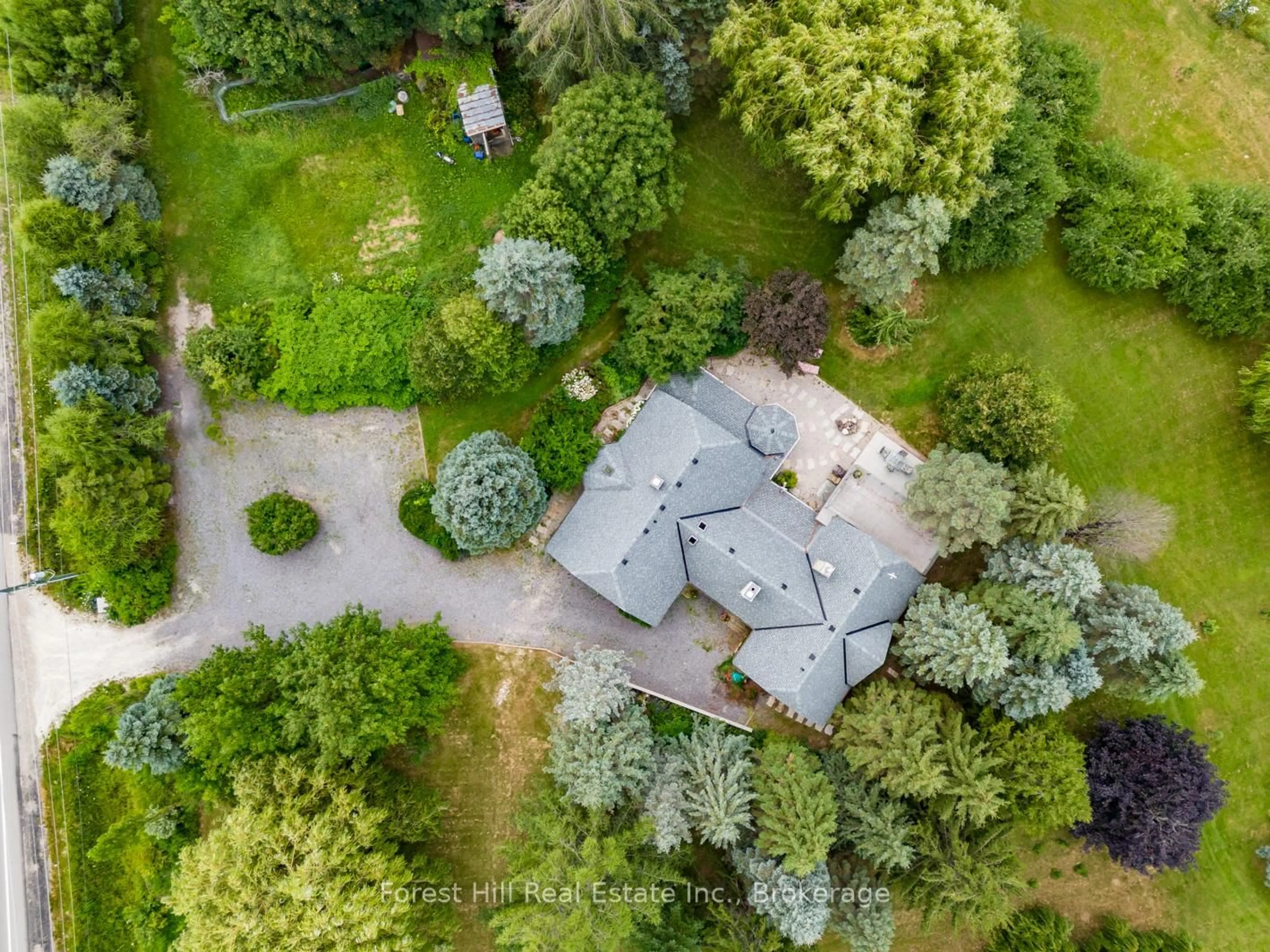 A pic from outside/outdoor area/front of a property/back of a property/a pic from drone, forest/trees view for 495688 2 Grey Rd, Blue Mountains Ontario N0H 2E0