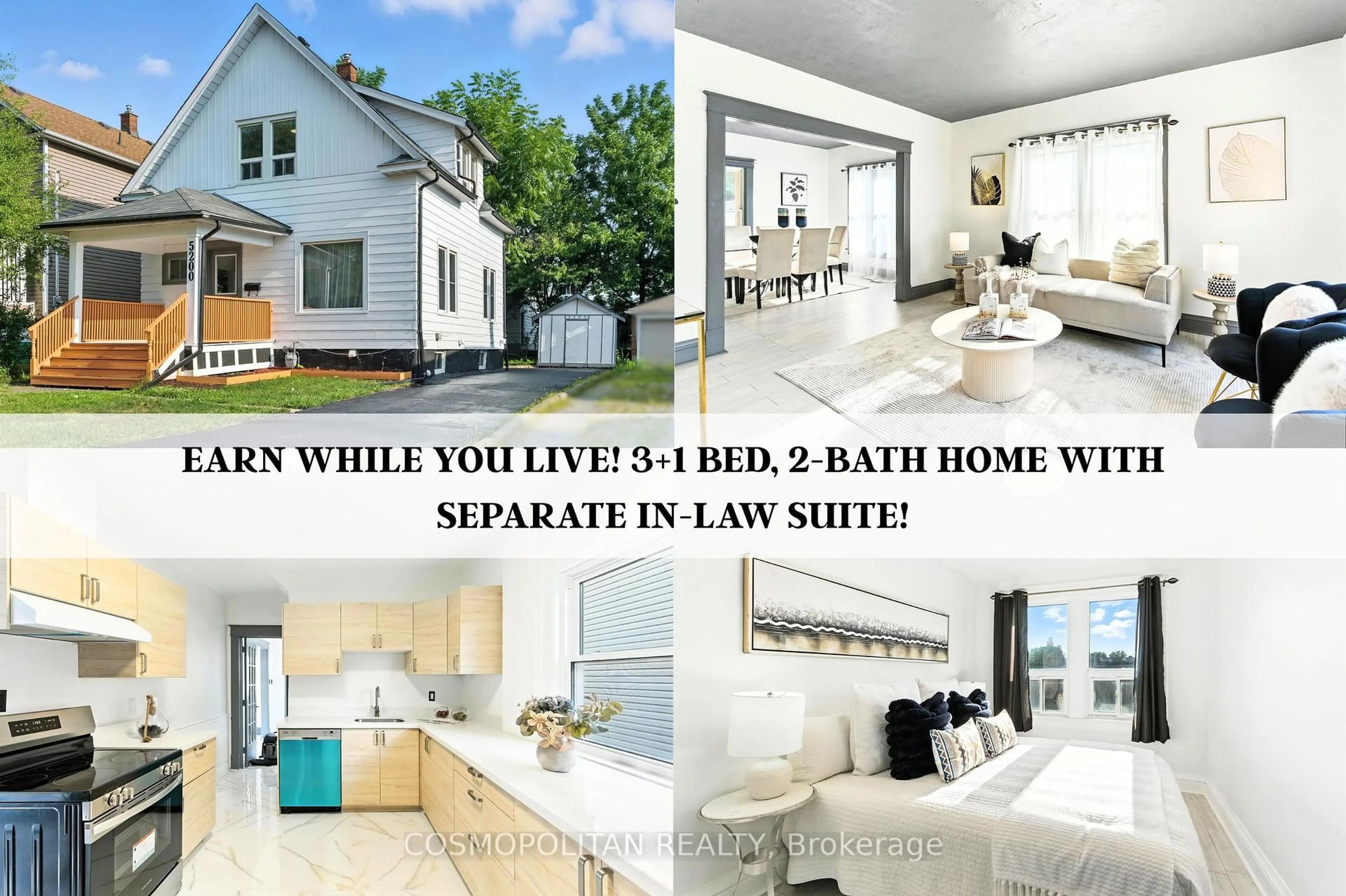 Open concept kitchen, ceramic/tile floor for 5200 Mcrae St, Niagara Falls Ontario L2E 1P8