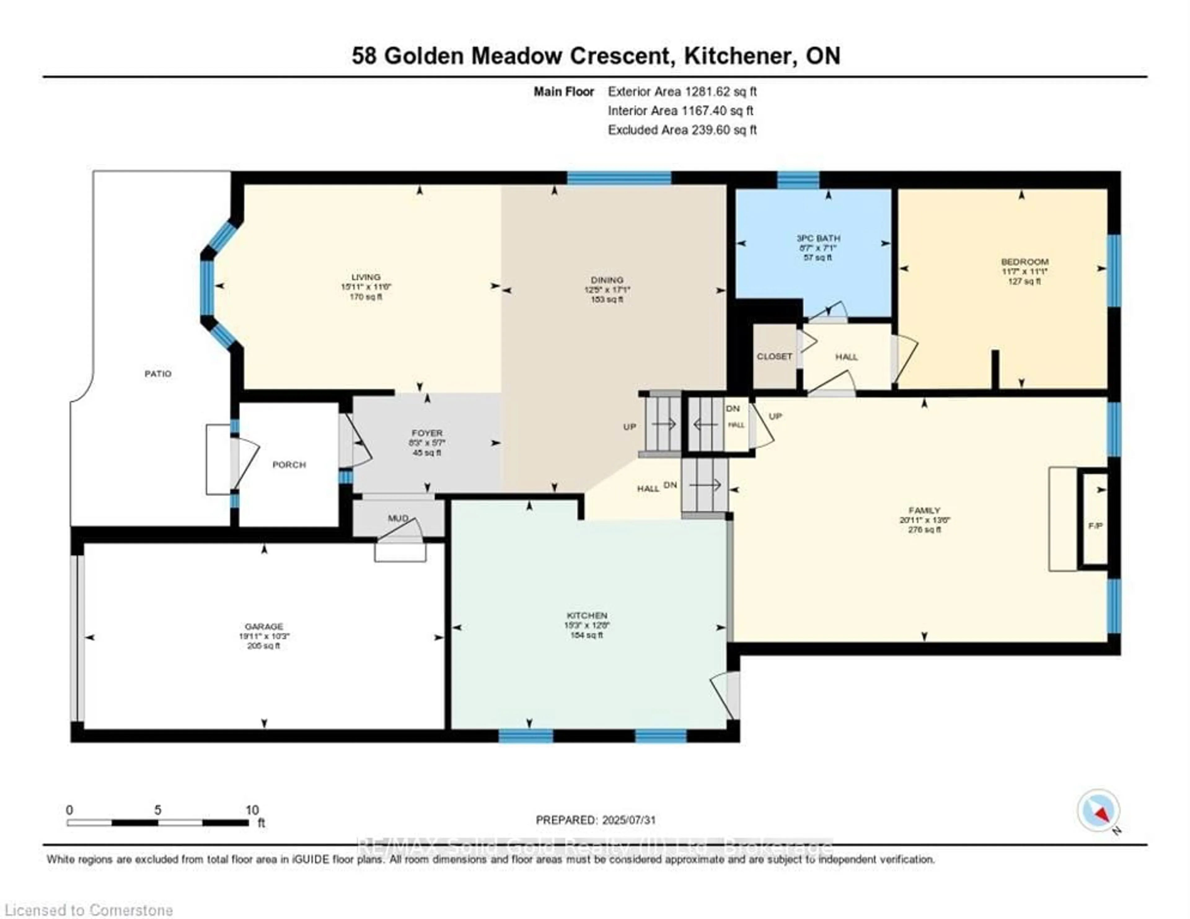 Floor plan for 58 Golden Meadow Cres, Kitchener Ontario N2N 2L9