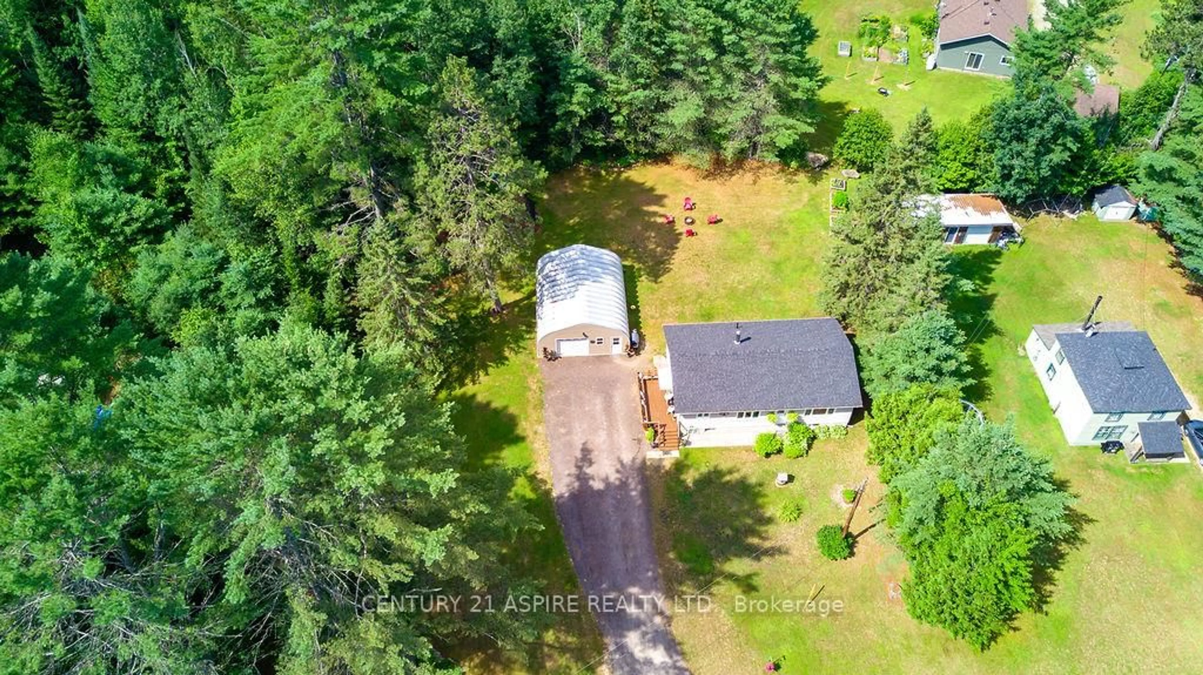 A pic from outside/outdoor area/front of a property/back of a property/a pic from drone, forest/trees view for 2026 Old Moore Lake Rd, Rolphton Ontario K0J 2H0
