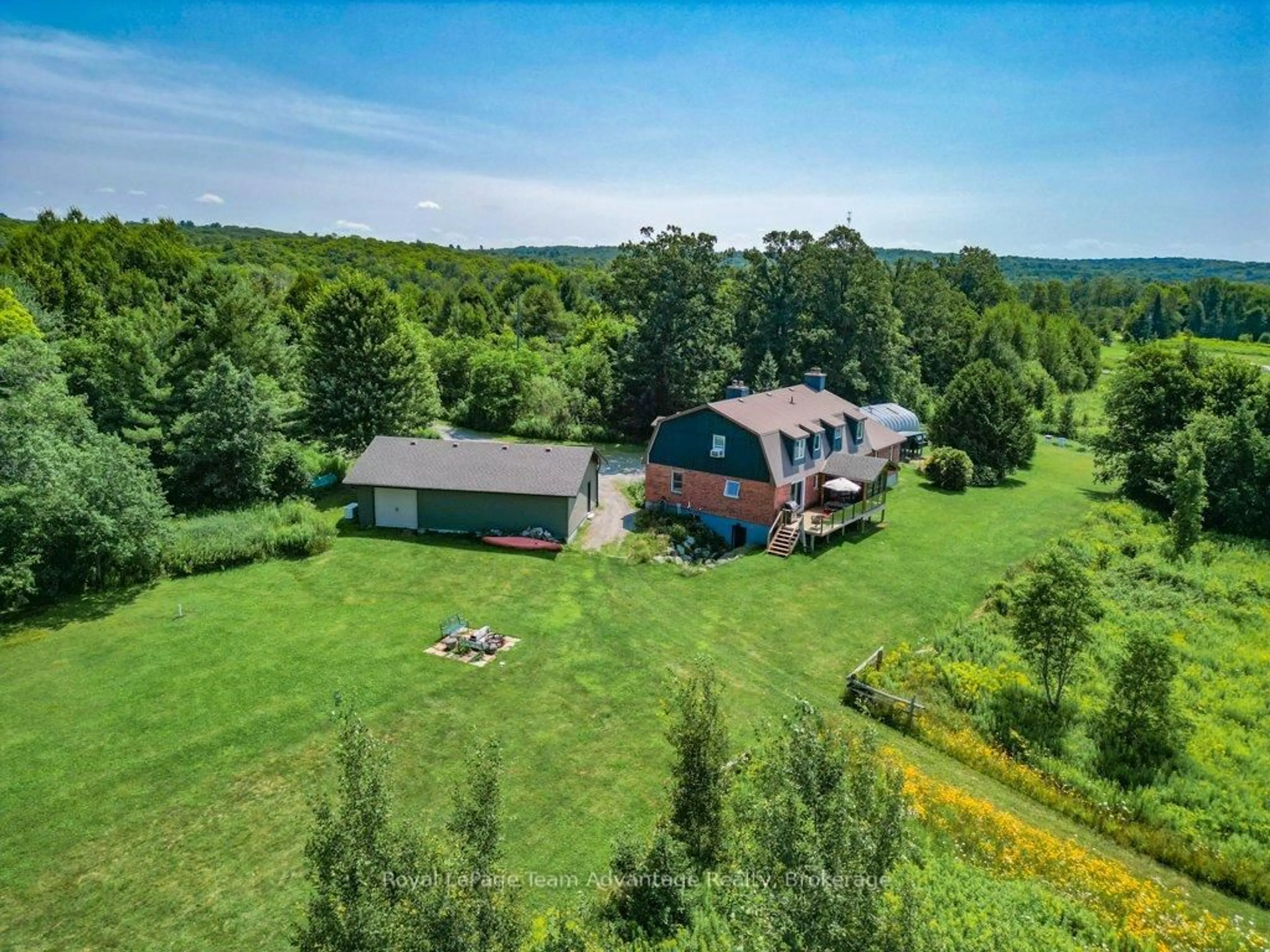 A pic from outside/outdoor area/front of a property/back of a property/a pic from drone, water/lake/river/ocean view for 25 Bradley Rd, Seguin Ontario P2A 0B6