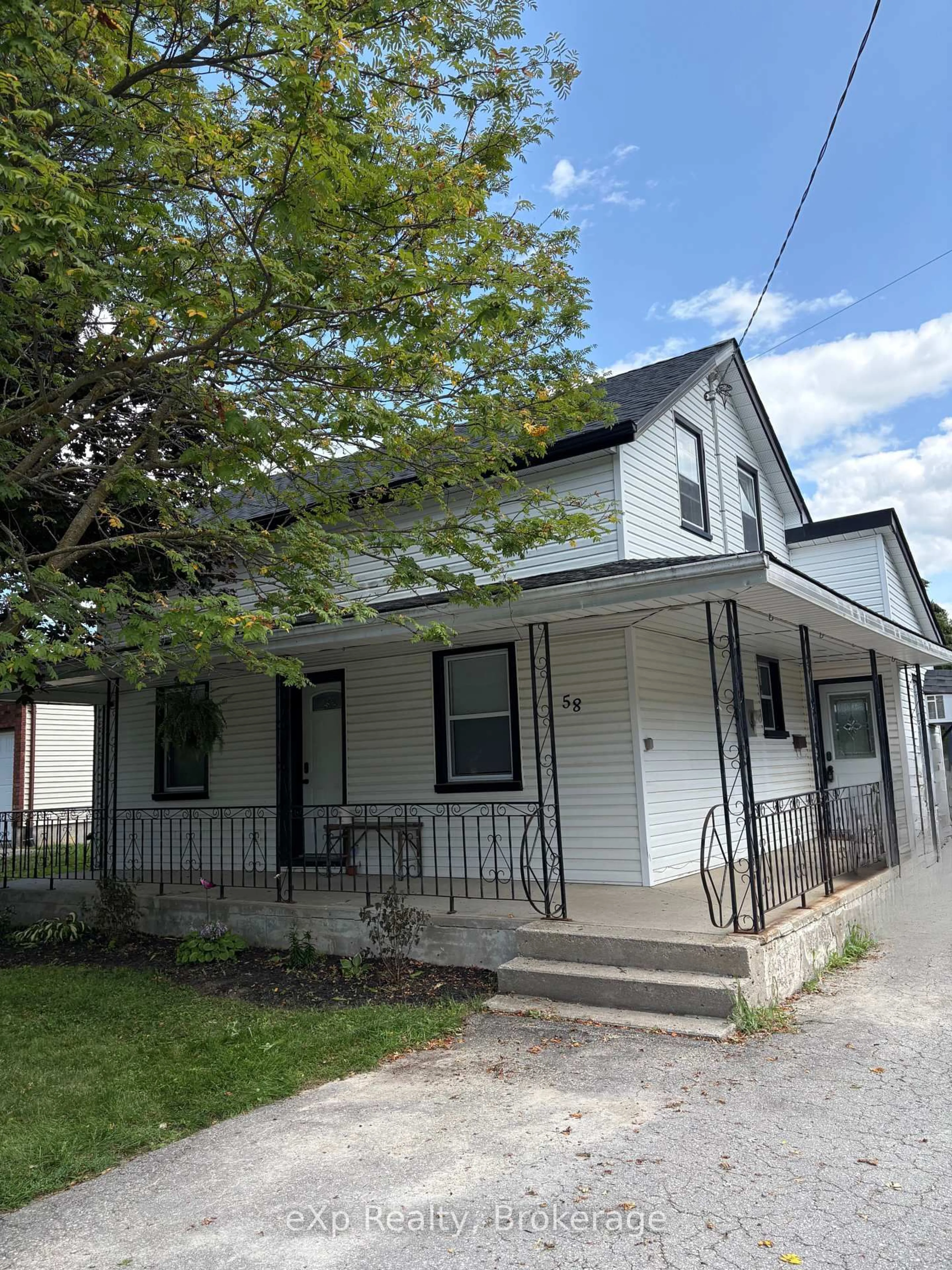 Home with vinyl exterior material, street for 58 Absalom St, South Bruce Ontario N0G 2J0