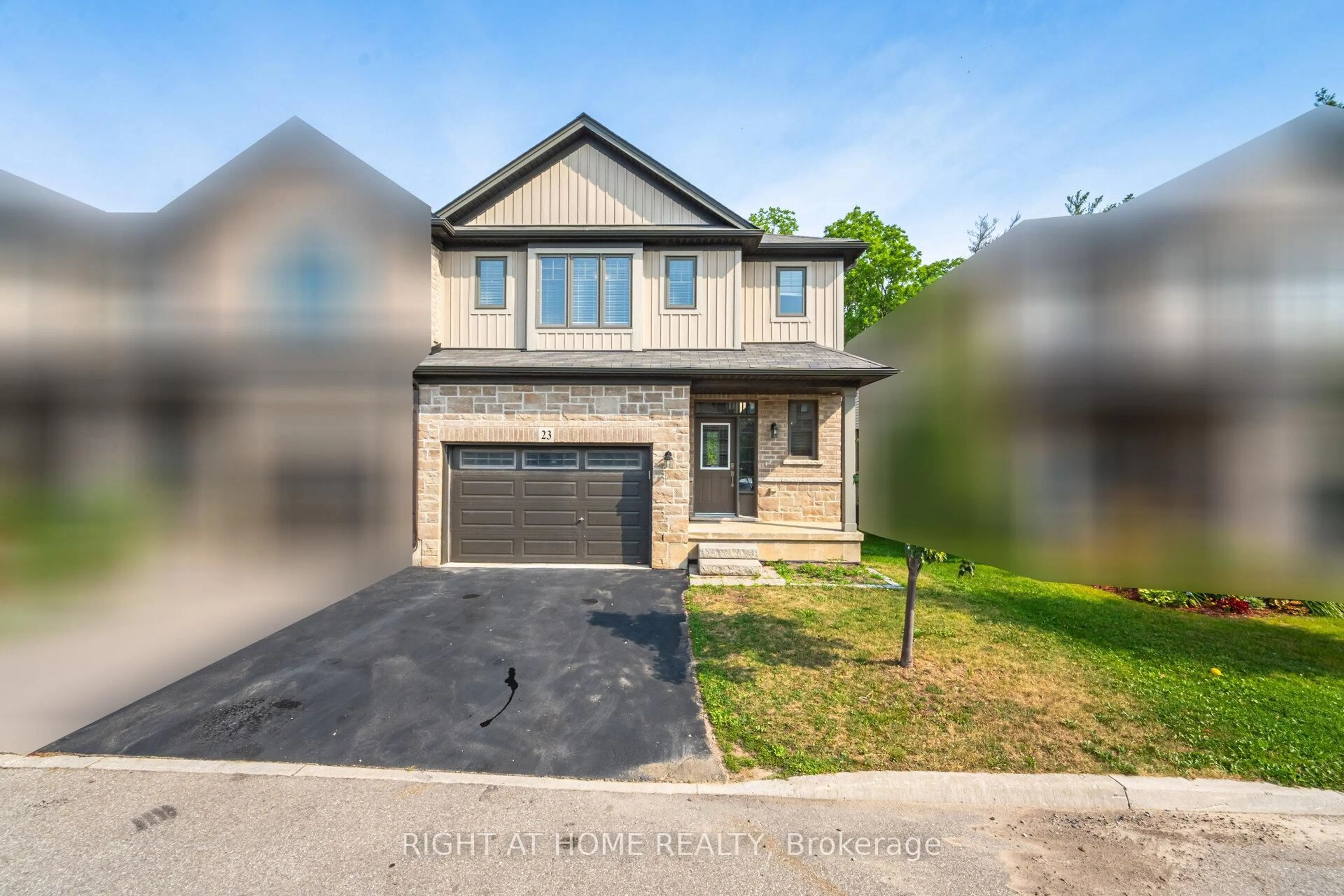 A pic from outside/outdoor area/front of a property/back of a property/a pic from drone, street for 1 Tom Brown Dr #23, Brant Ontario N3L 0H8