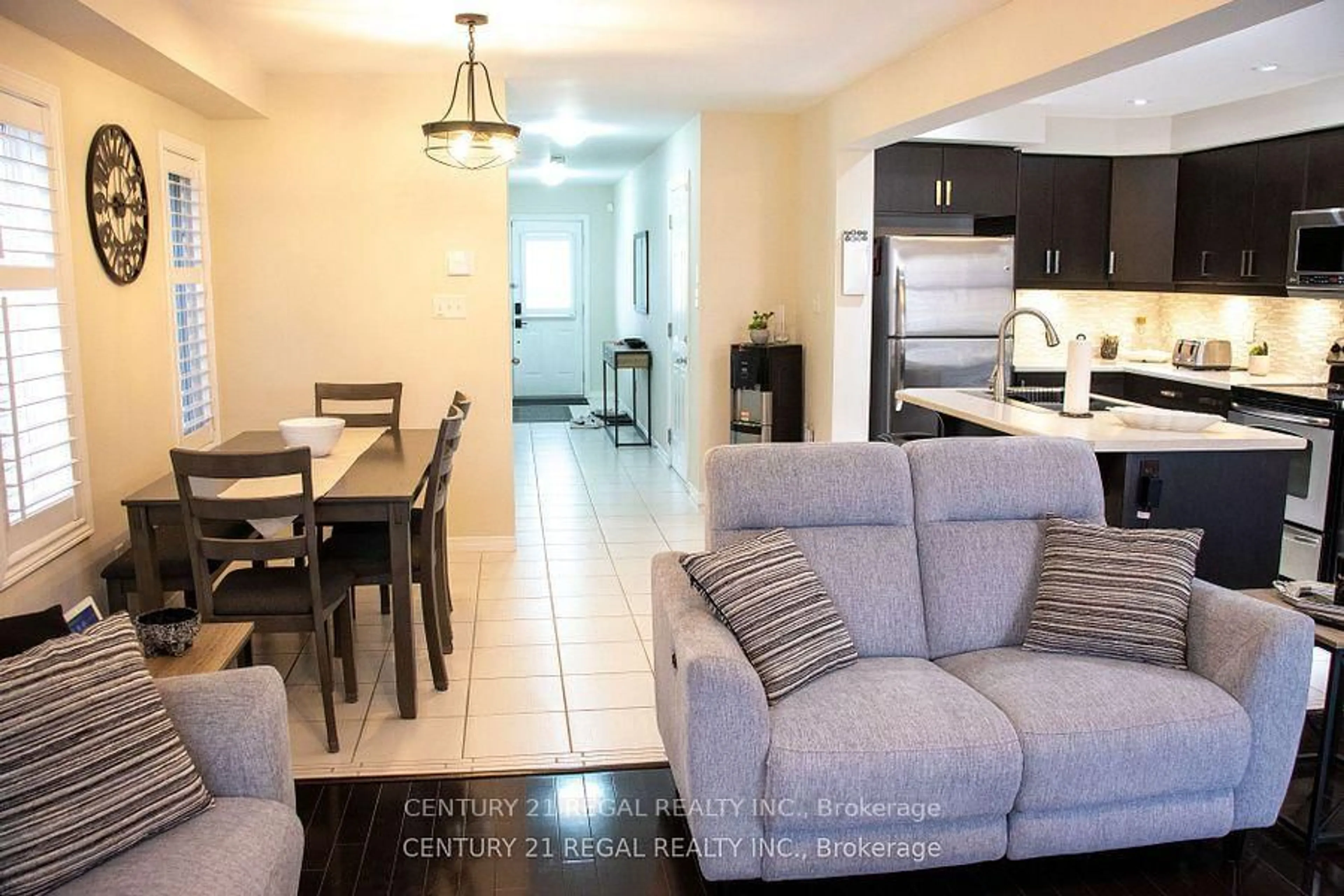 Open concept kitchen, ceramic/tile floor for 183 Penny Lane, Hamilton Ontario L8J 0E3