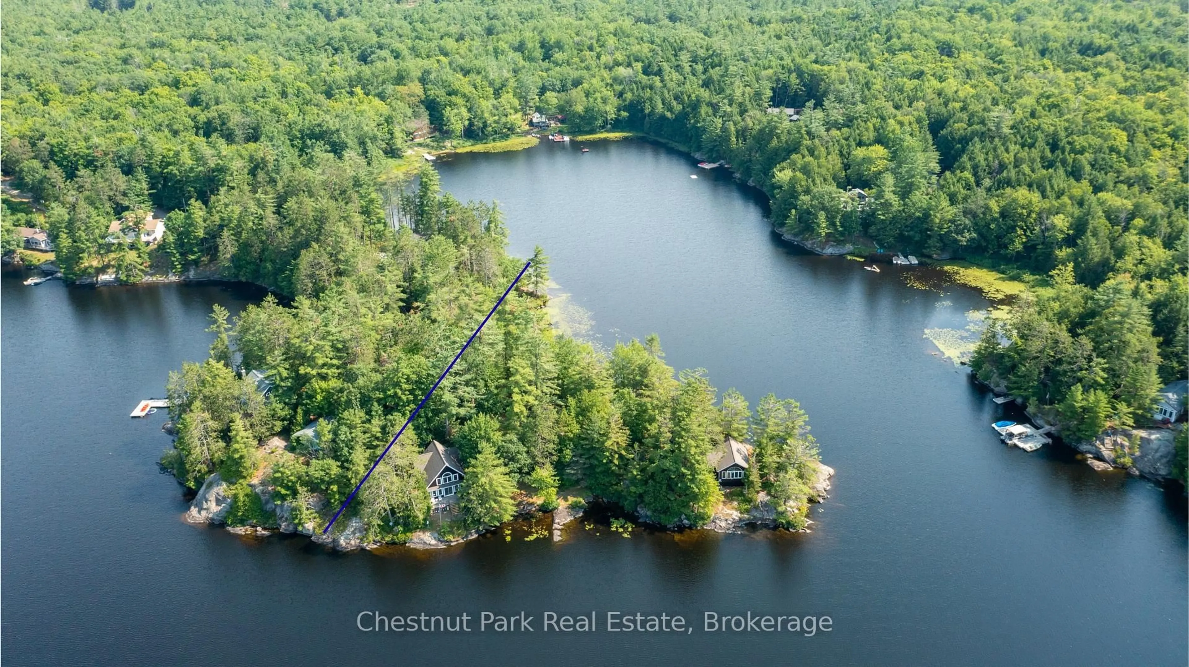 A pic from outside/outdoor area/front of a property/back of a property/a pic from drone, water/lake/river/ocean view for 1037 Fire Route 20G, Gravenhurst Ontario P1P 1R3