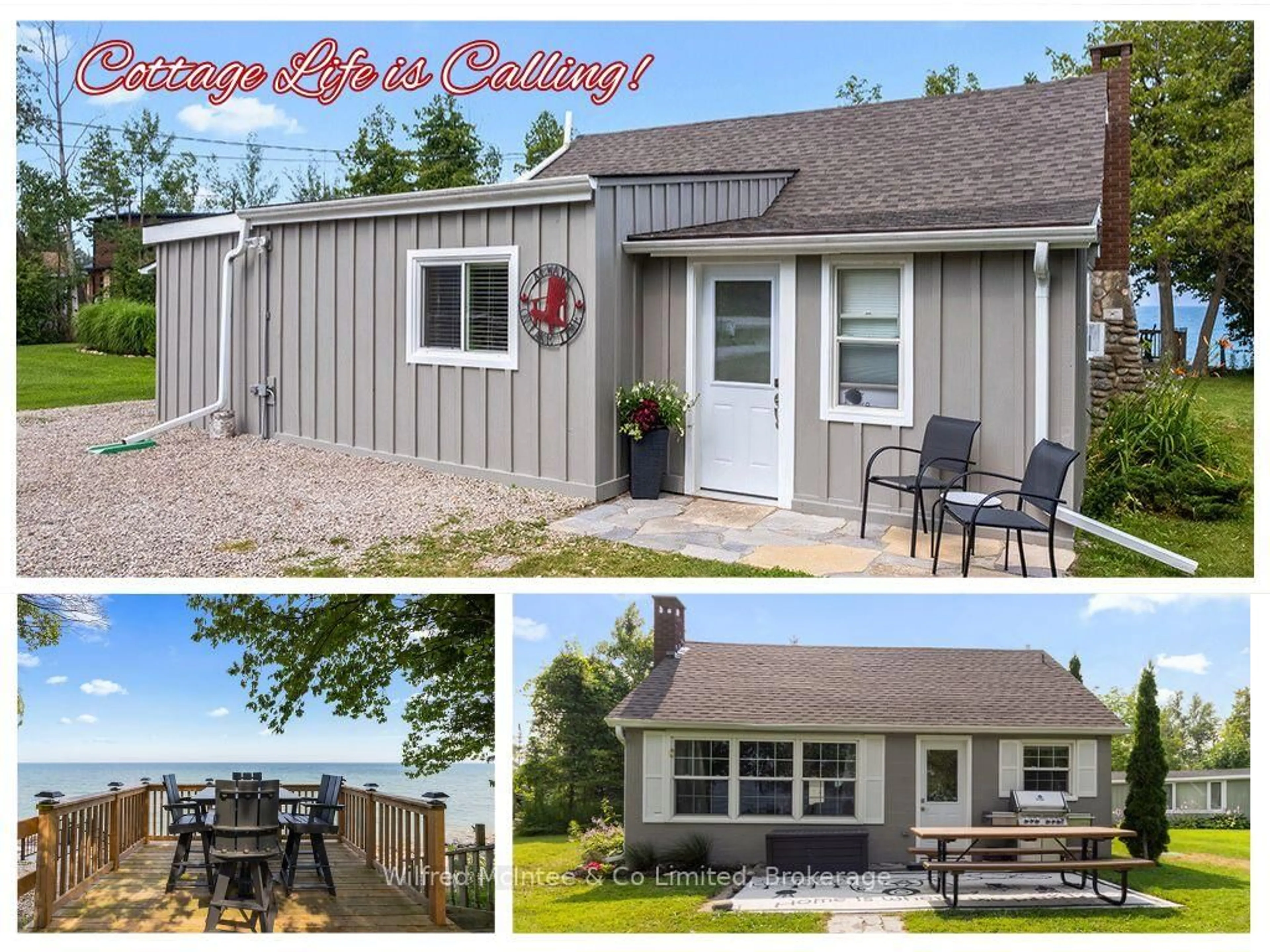 A pic from outside/outdoor area/front of a property/back of a property/a pic from drone, water/lake/river/ocean view for 489 Bruce Road 13, Native Leased Lands Ontario N0H 2L0