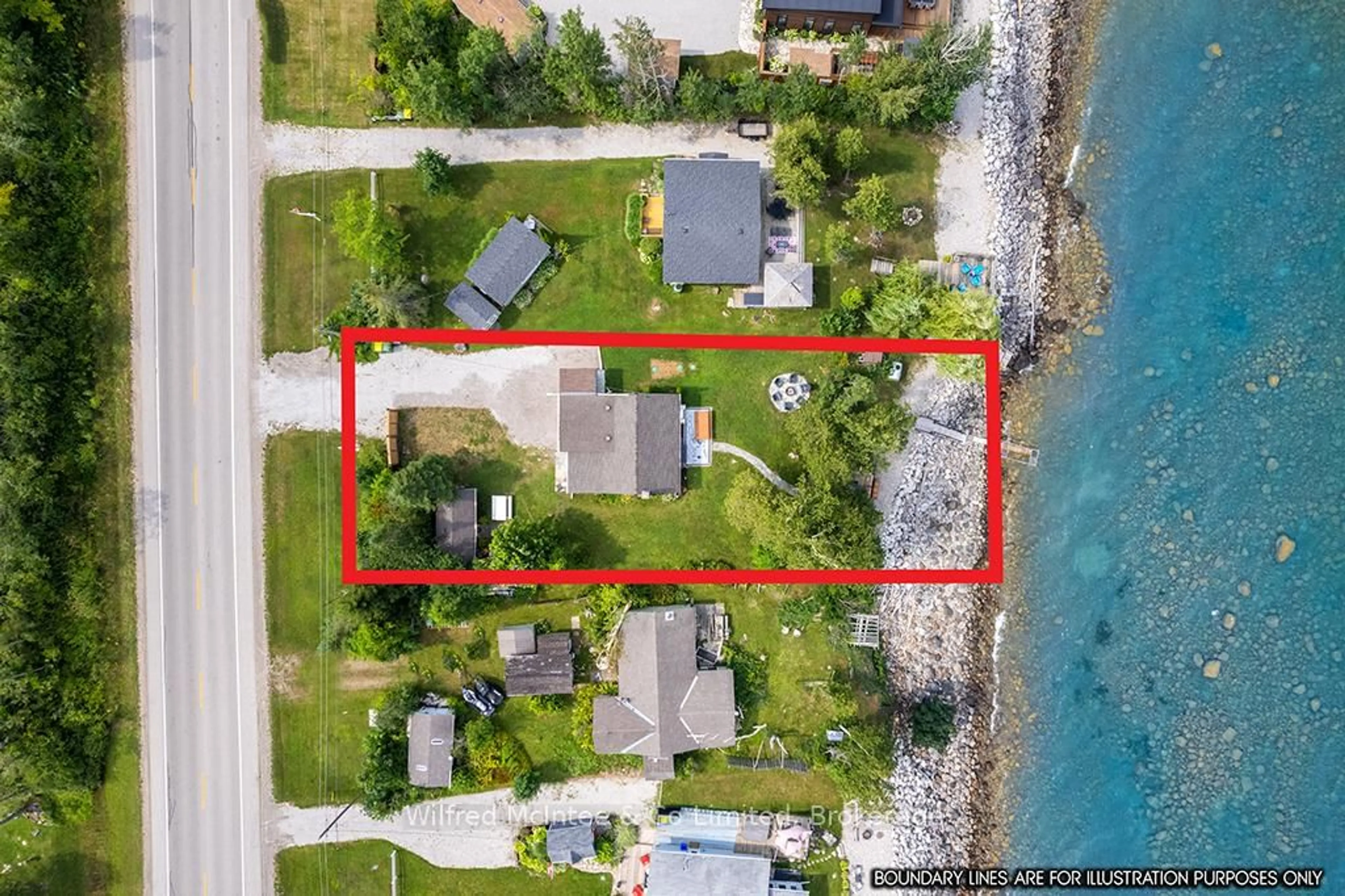 A pic from outside/outdoor area/front of a property/back of a property/a pic from drone, water/lake/river/ocean view for 489 Bruce Road 13, Native Leased Lands Ontario N0H 2L0