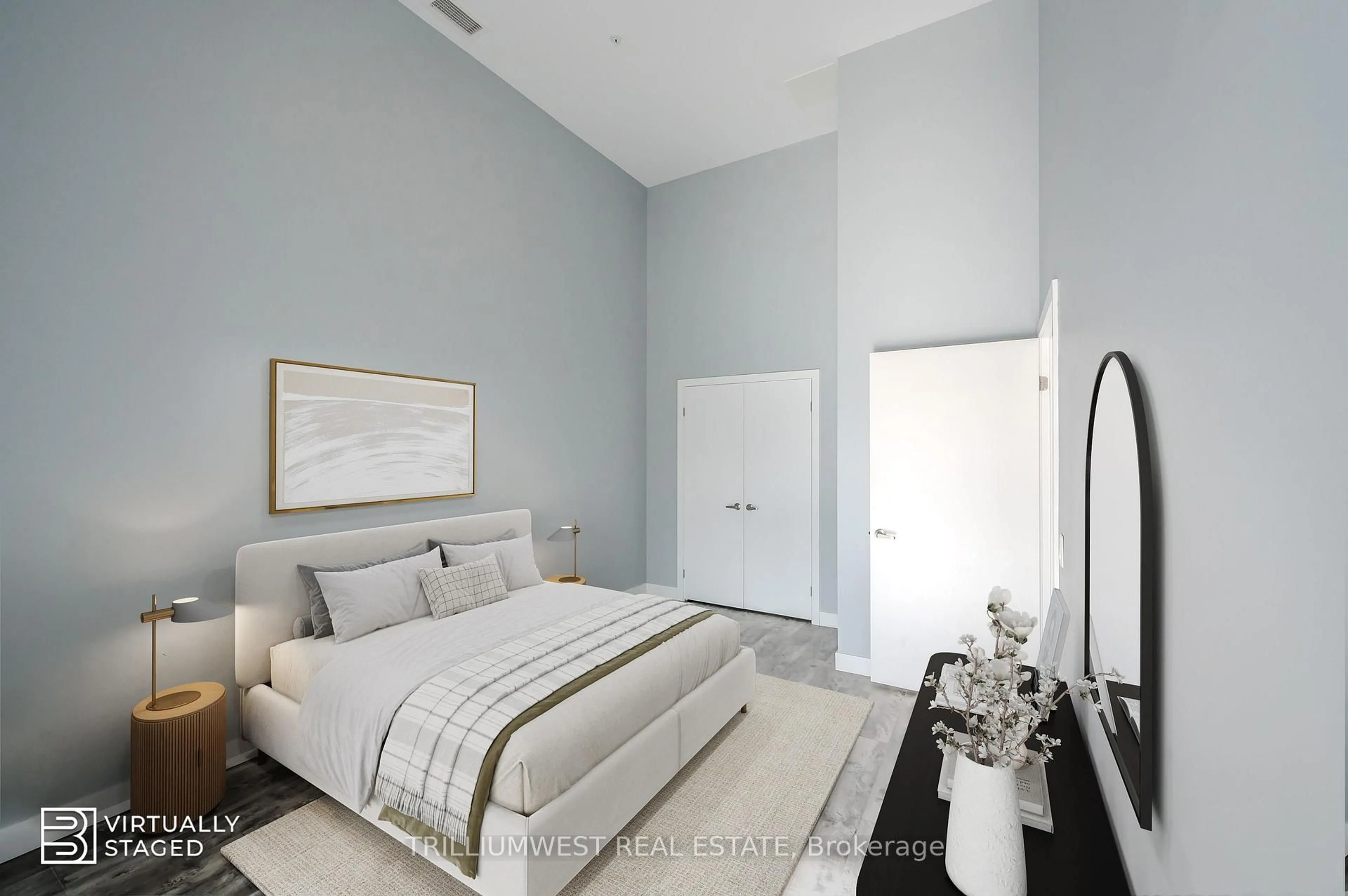 Bedroom with bed, unknown for 100 Garment St #216, Kitchener Ontario N2G 0C3