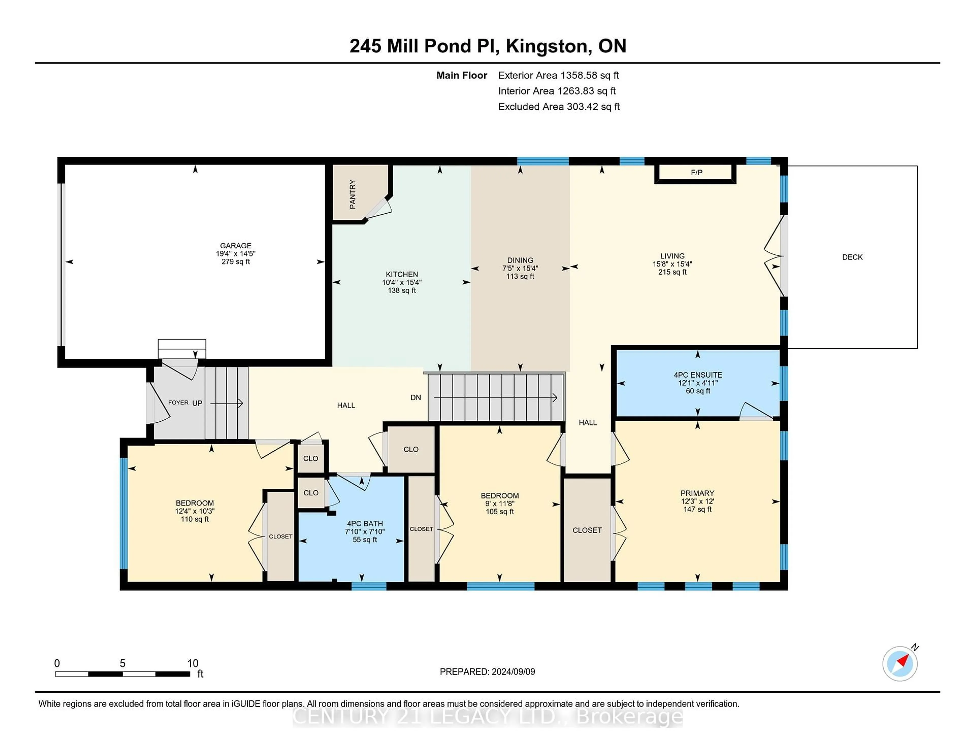 Floor plan for 245 Mill Pond Pl, Kingston Ontario K7M 0C9