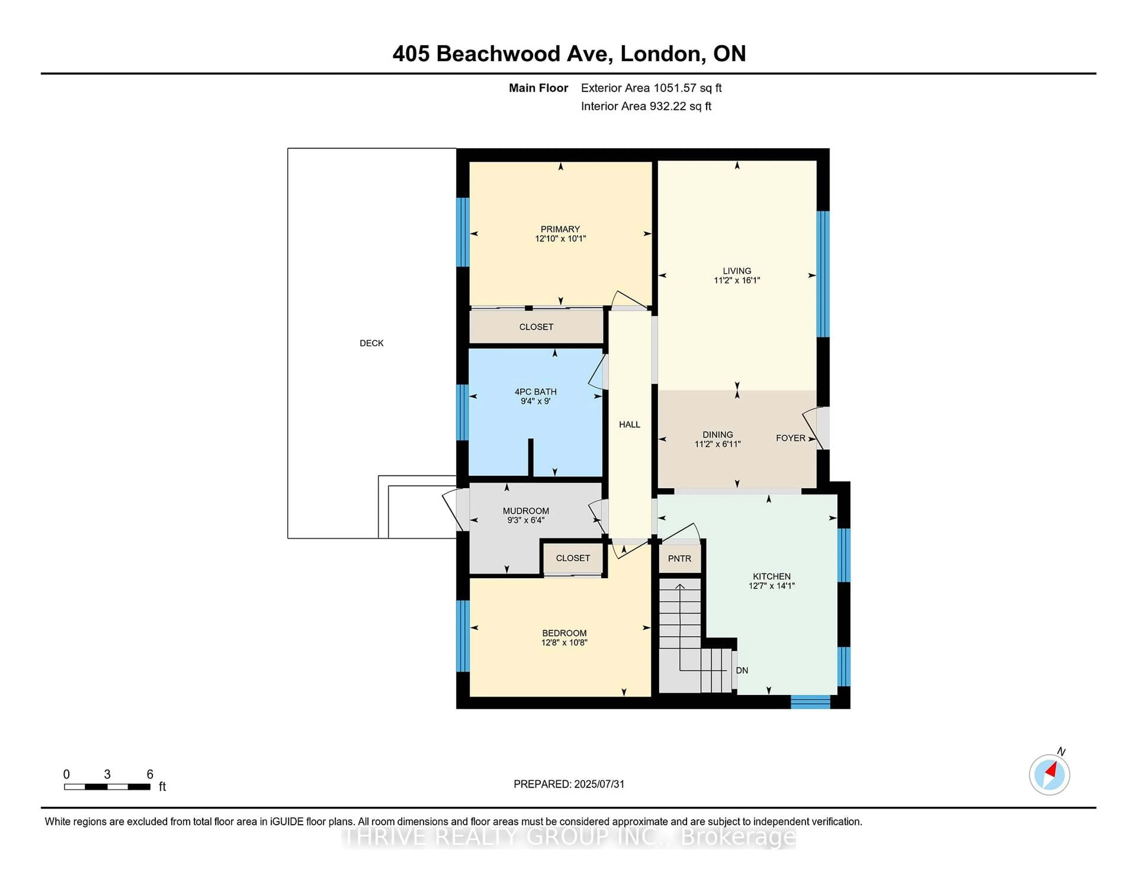 Floor plan for 405 Beachwood Ave, London South Ontario N6J 3J9