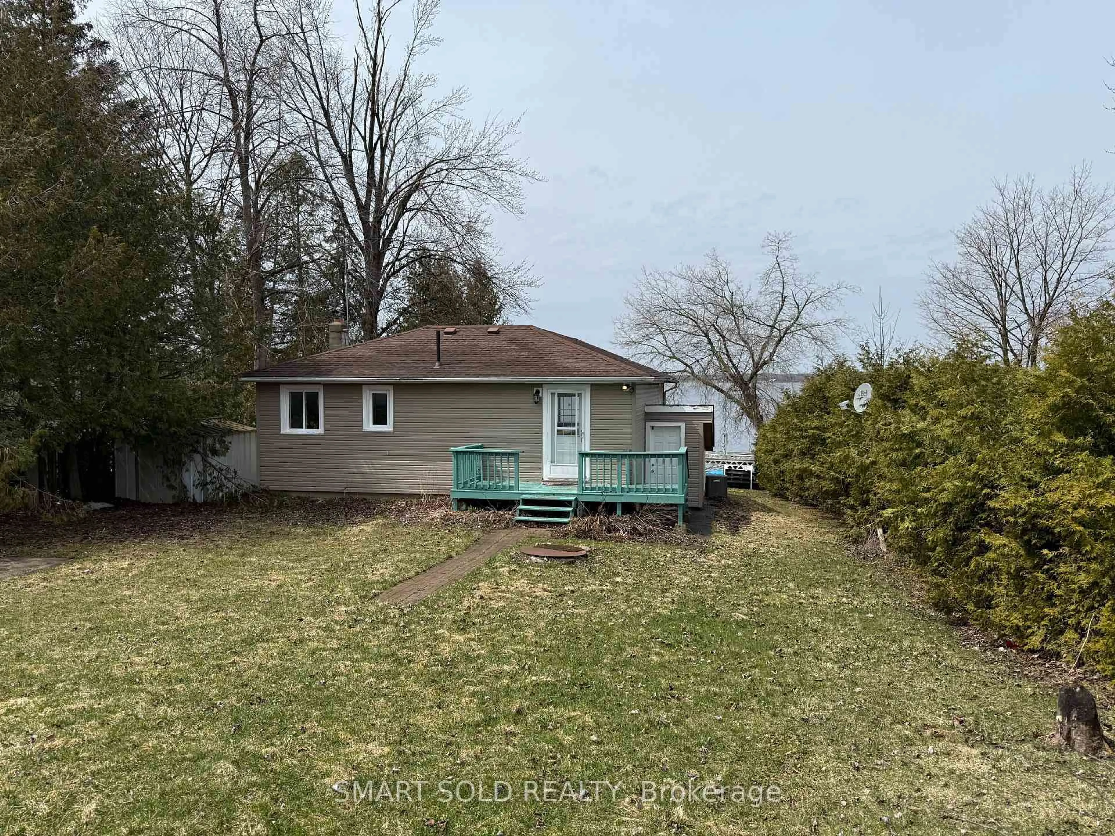 A pic from outside/outdoor area/front of a property/back of a property/a pic from drone, water/lake/river/ocean view for 95 Campbell Beach Rd, Kawartha Lakes Ontario L0K 1B0