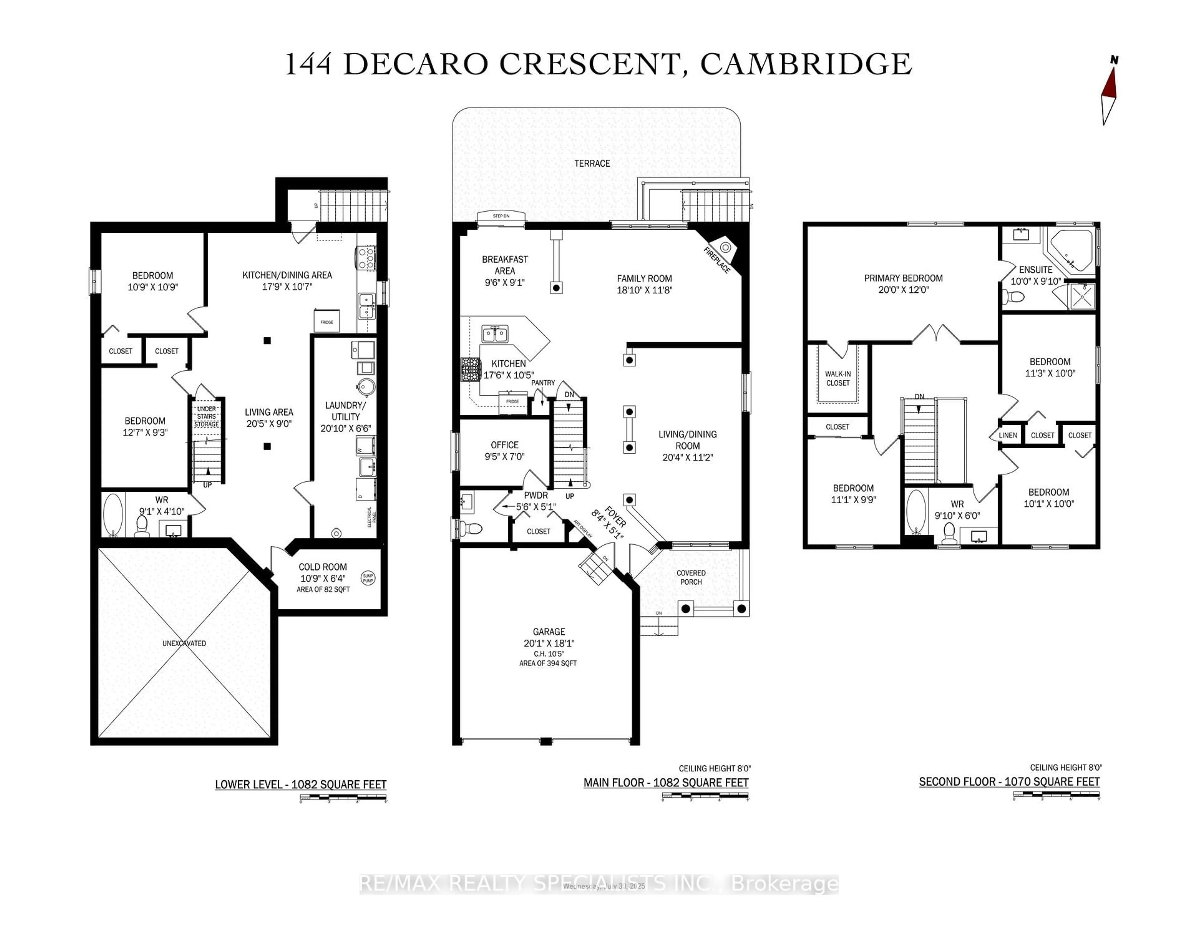 Floor plan for 144 Decaro Cres, Cambridge Ontario N3C 4M4