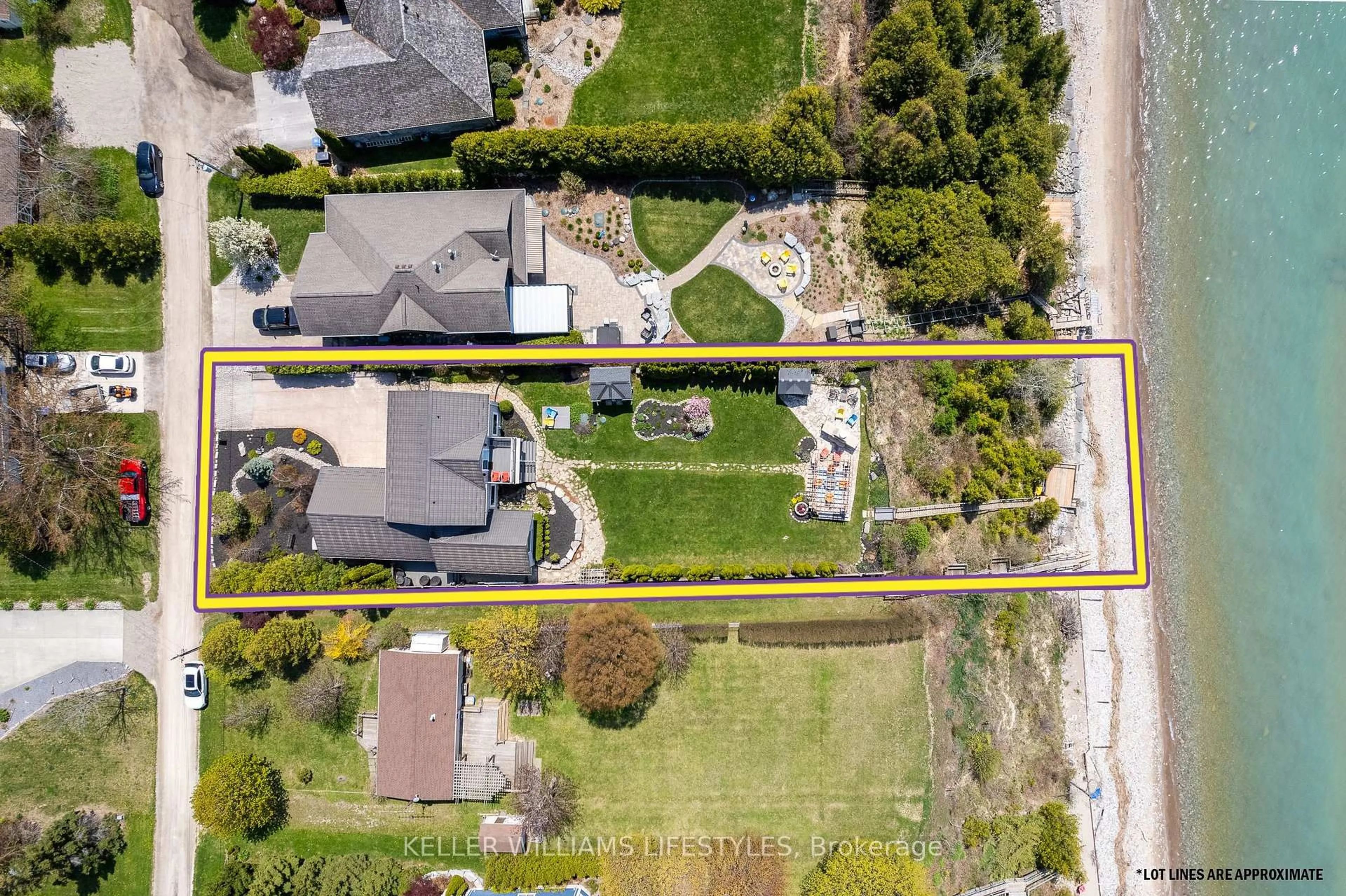 A pic from outside/outdoor area/front of a property/back of a property/a pic from drone, street for 73853 DURAND Ave, Bluewater Ontario N0M 2T0