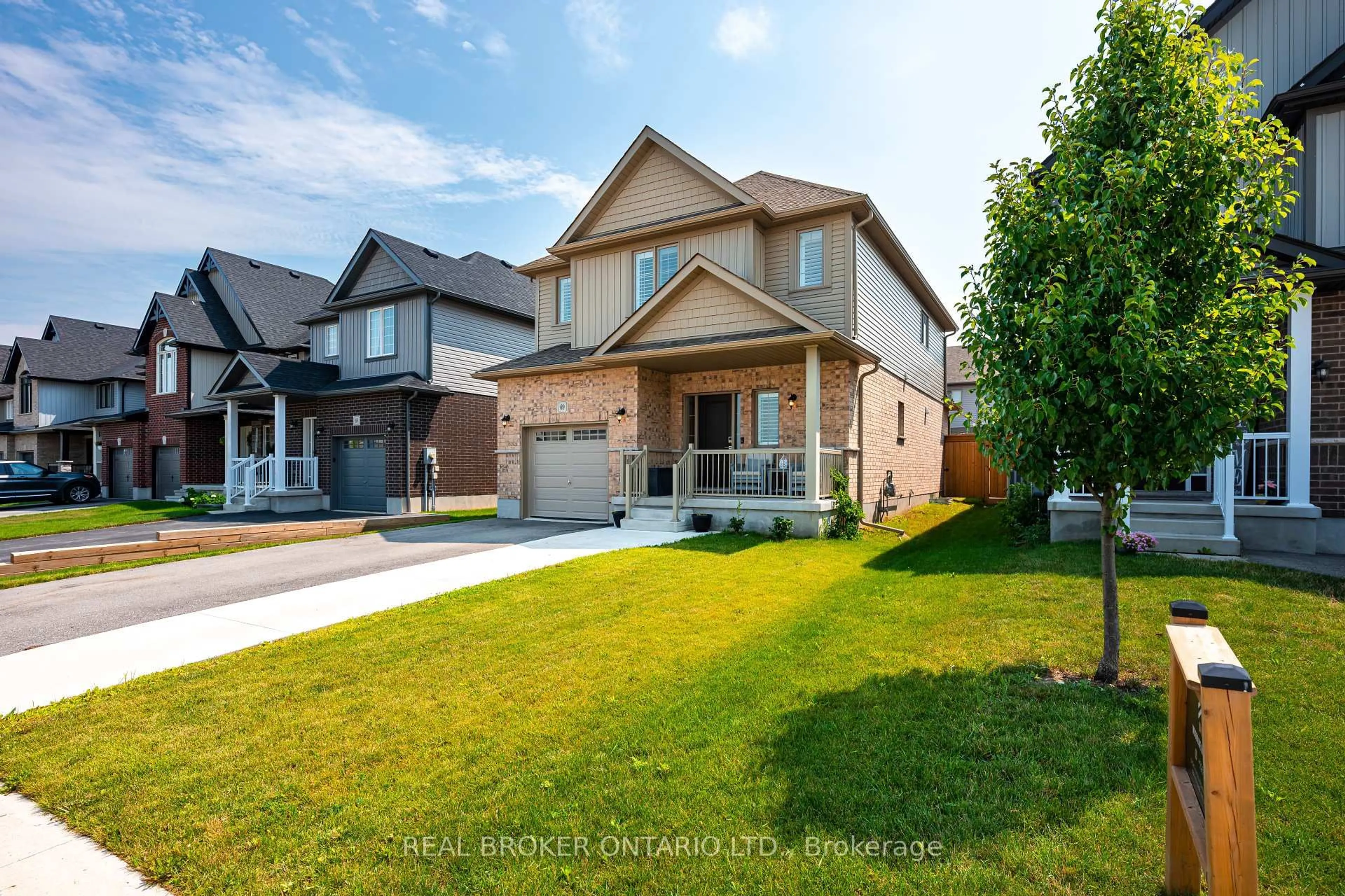 Home with brick exterior material, street for 69 Miranda Path, Woolwich Ontario N3B 2C6