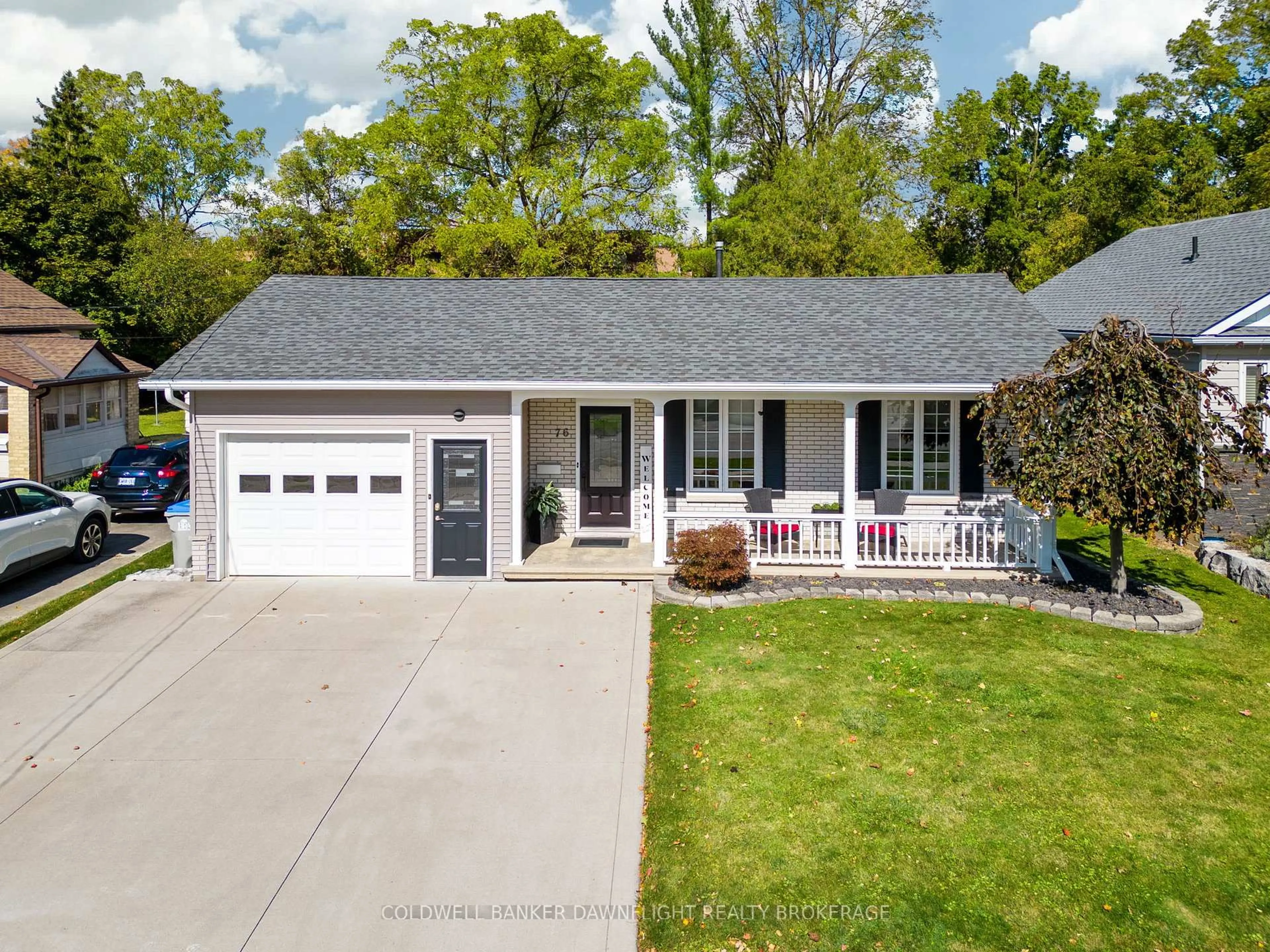 Home with vinyl exterior material, street for 76 Sanders St, South Huron Ontario N0M 1S2