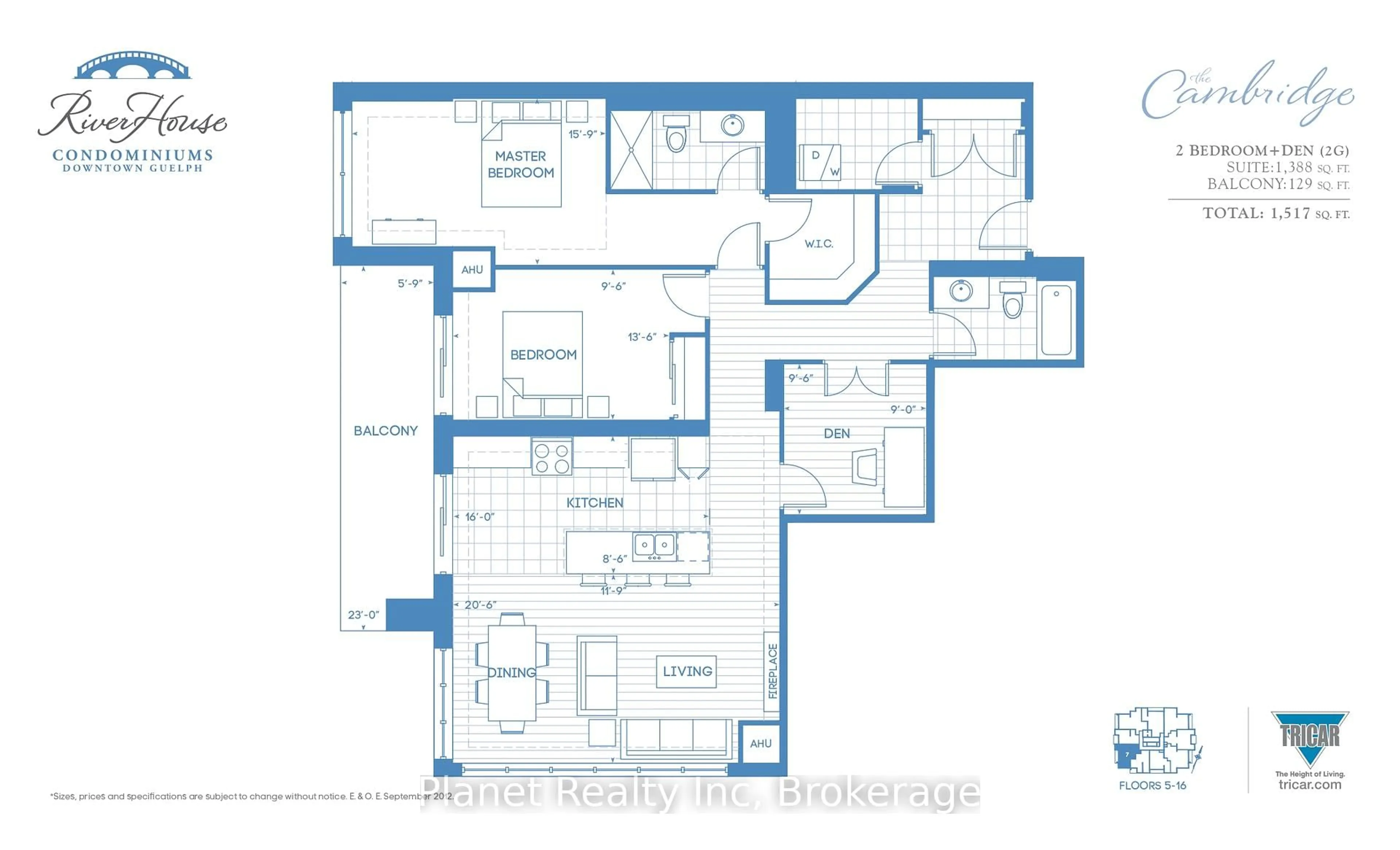 Floor plan for 160 Macdonell St #1607, Guelph Ontario N1H 0A9