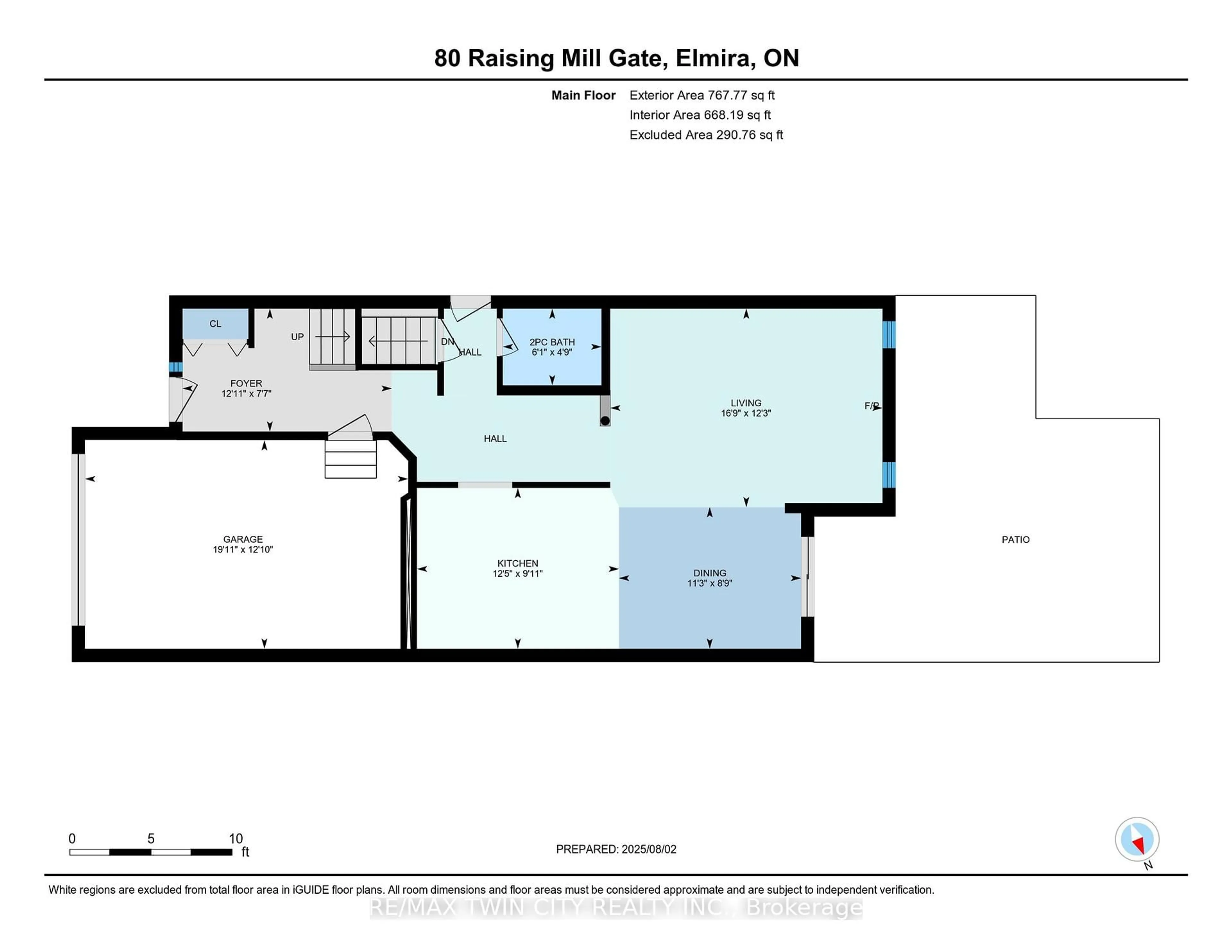 Floor plan for 80 Raising Mill Gate, Woolwich Ontario N3B 3N5