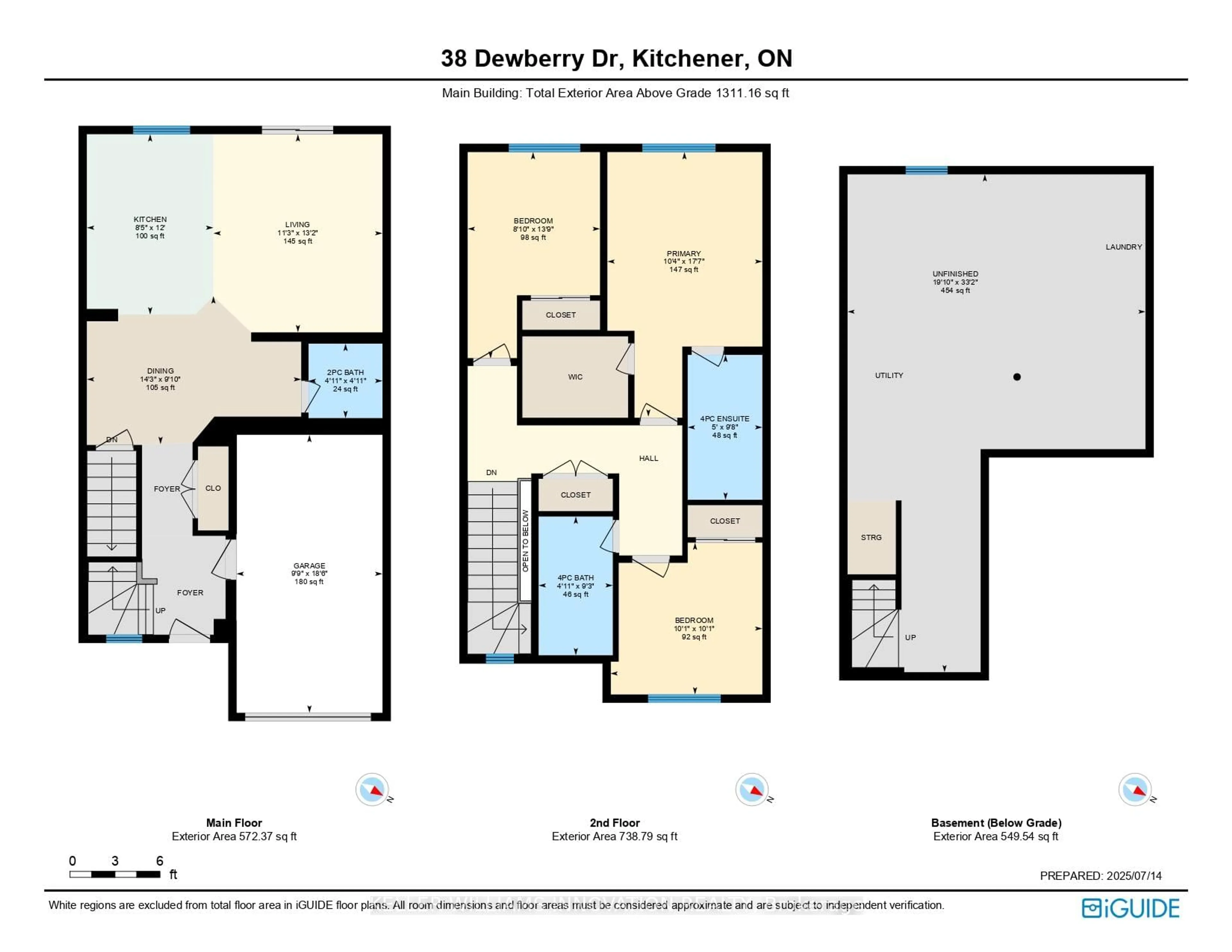 Floor plan for 38 Dewberry Dr, Kitchener Ontario N2B 0A9