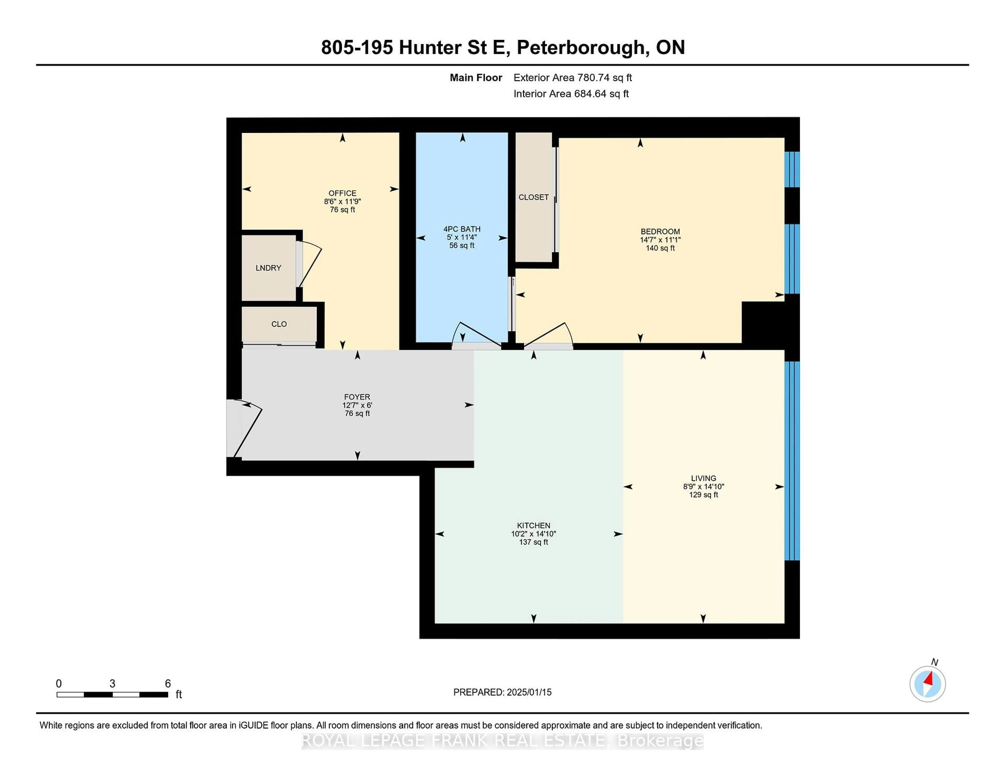 Floor plan for 195 Hunter St #805, Peterborough East Ontario K9H 1G9
