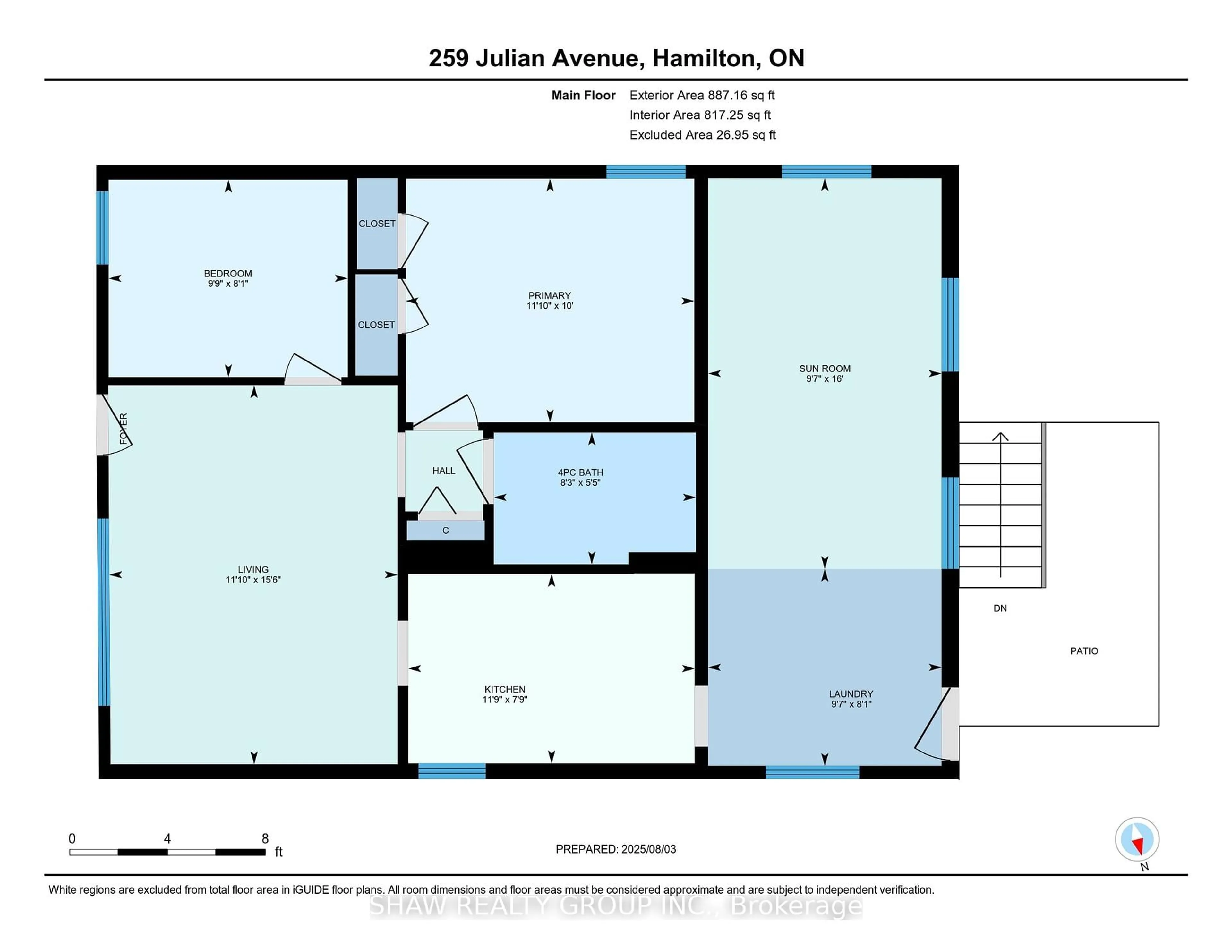Floor plan for 259 Julian Ave, Hamilton Ontario L8H 5S3