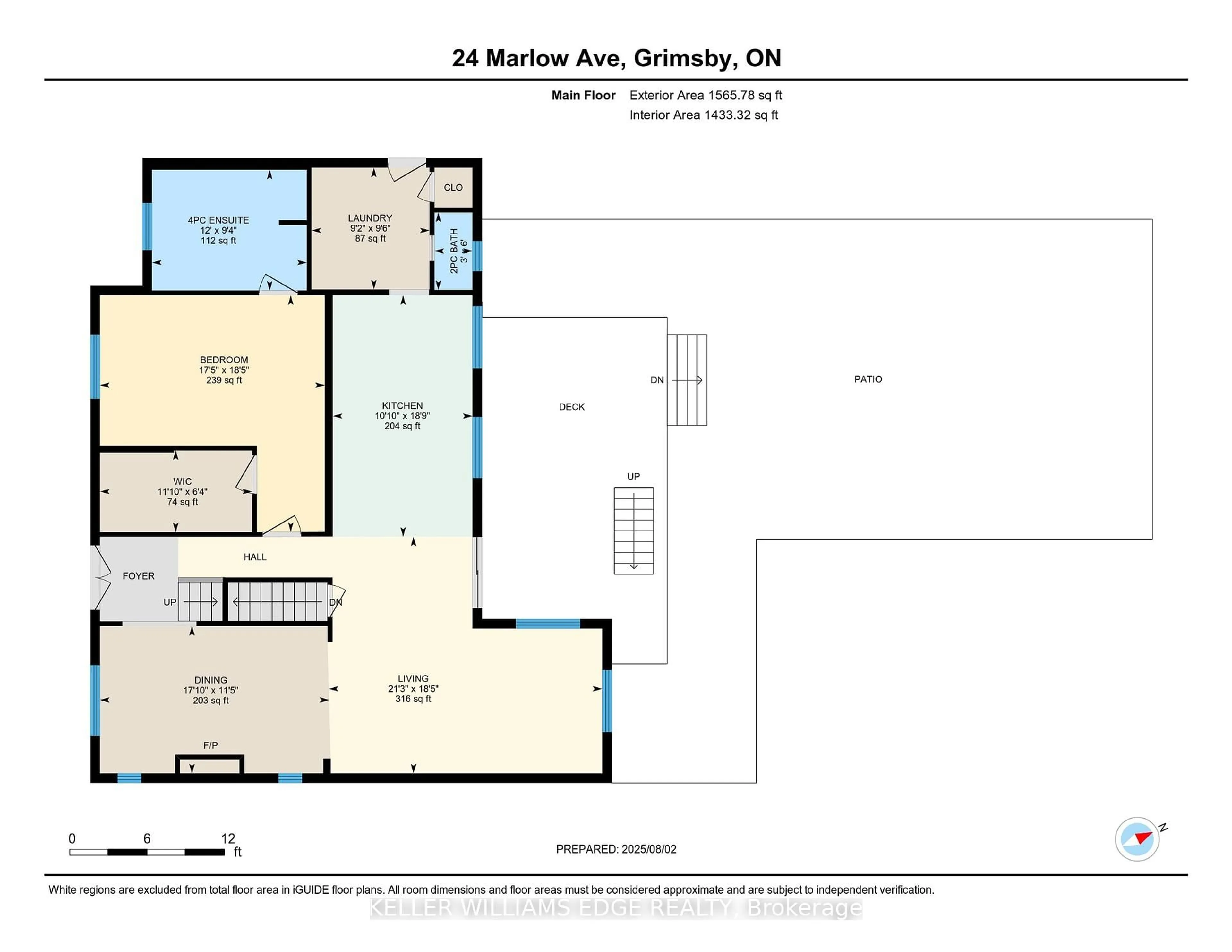 Floor plan for 24 Marlow Ave, Grimsby Ontario L3M 1Y3