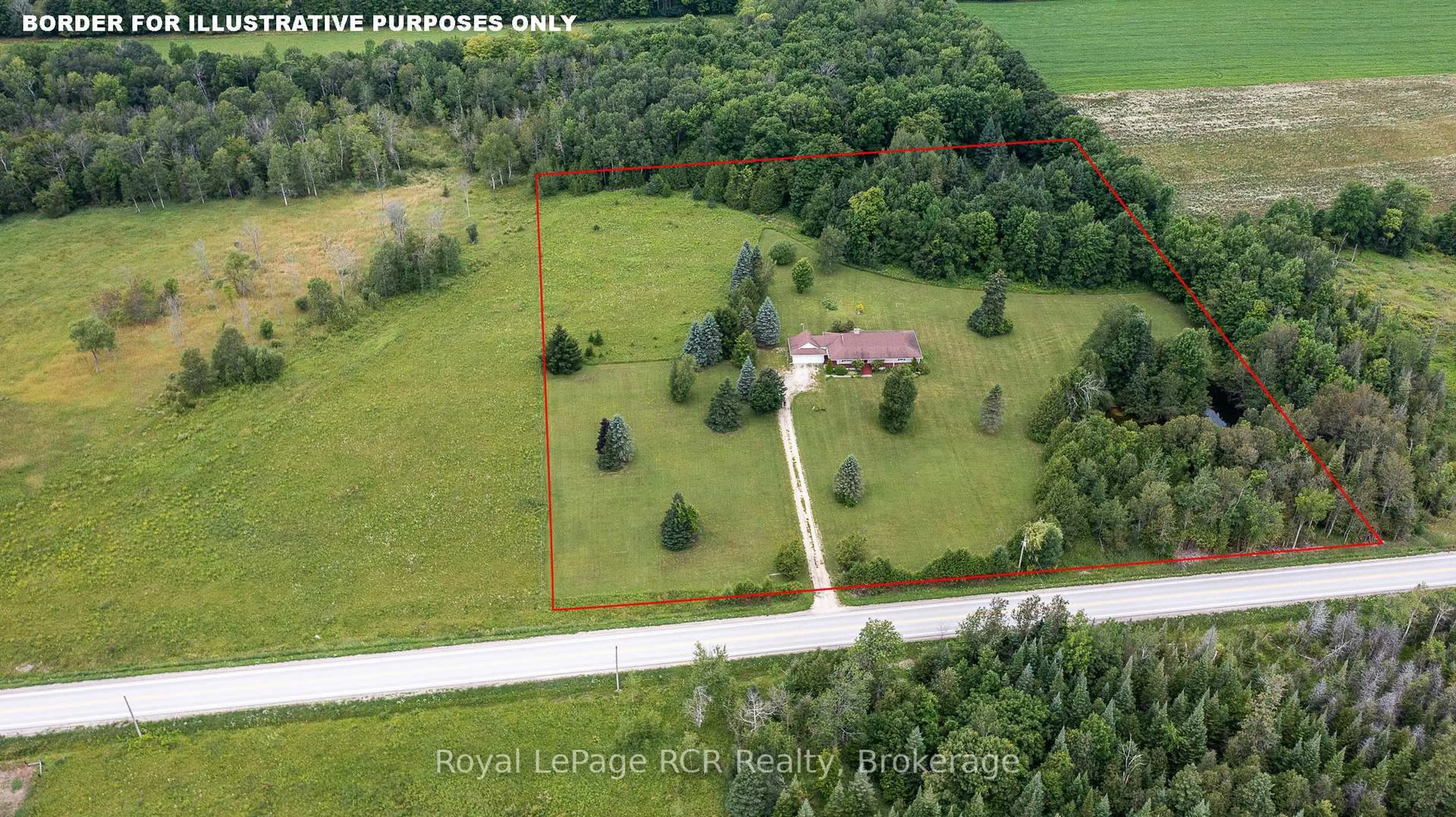 A pic from outside/outdoor area/front of a property/back of a property/a pic from drone, forest/trees view for 380423 Grey Road 32, Grey Highlands Ontario N0C 1E0