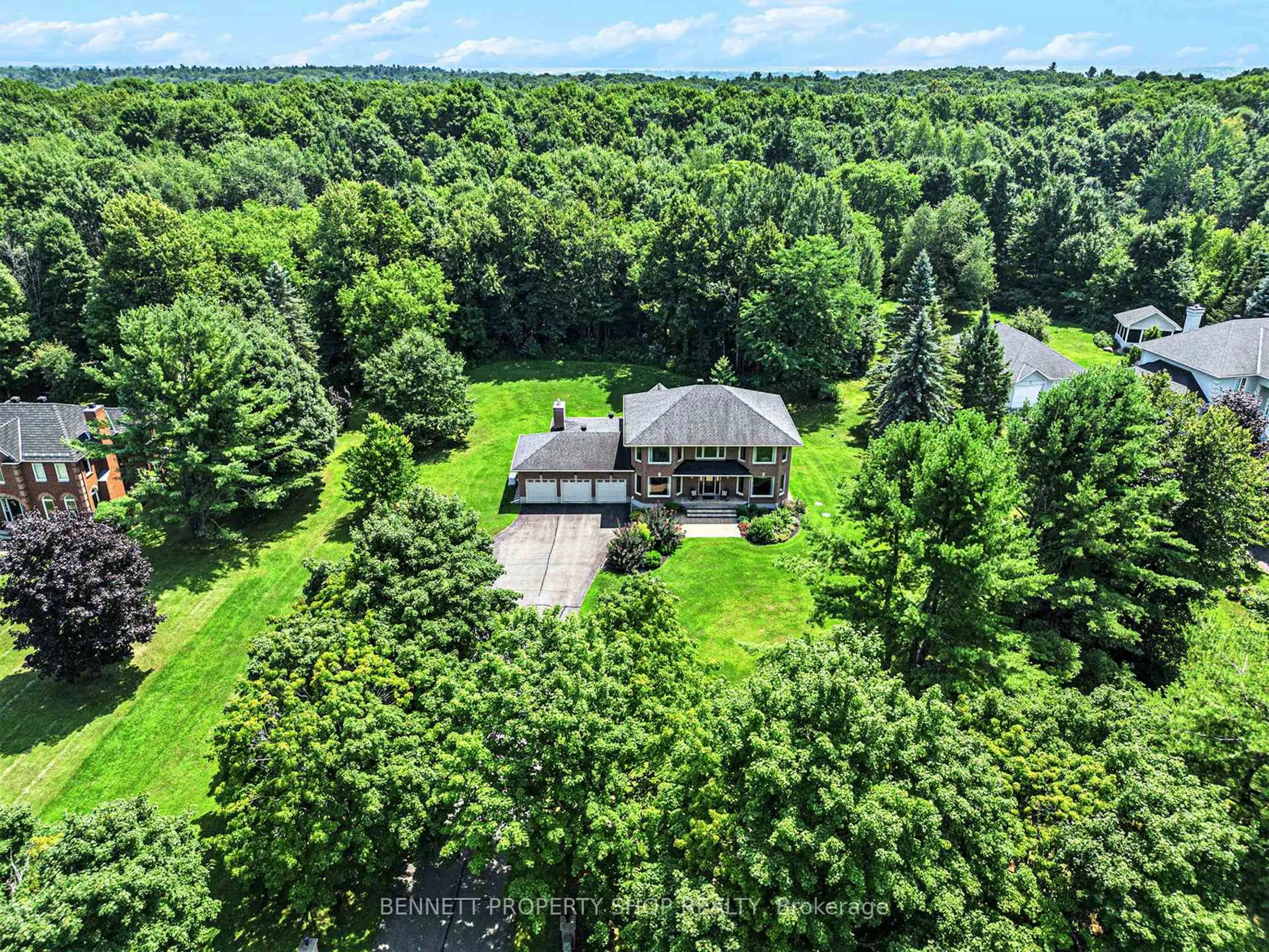 A pic from outside/outdoor area/front of a property/back of a property/a pic from drone, water/lake/river/ocean view for 1410 Sherruby Way, Kanata Ontario K2W 1B1
