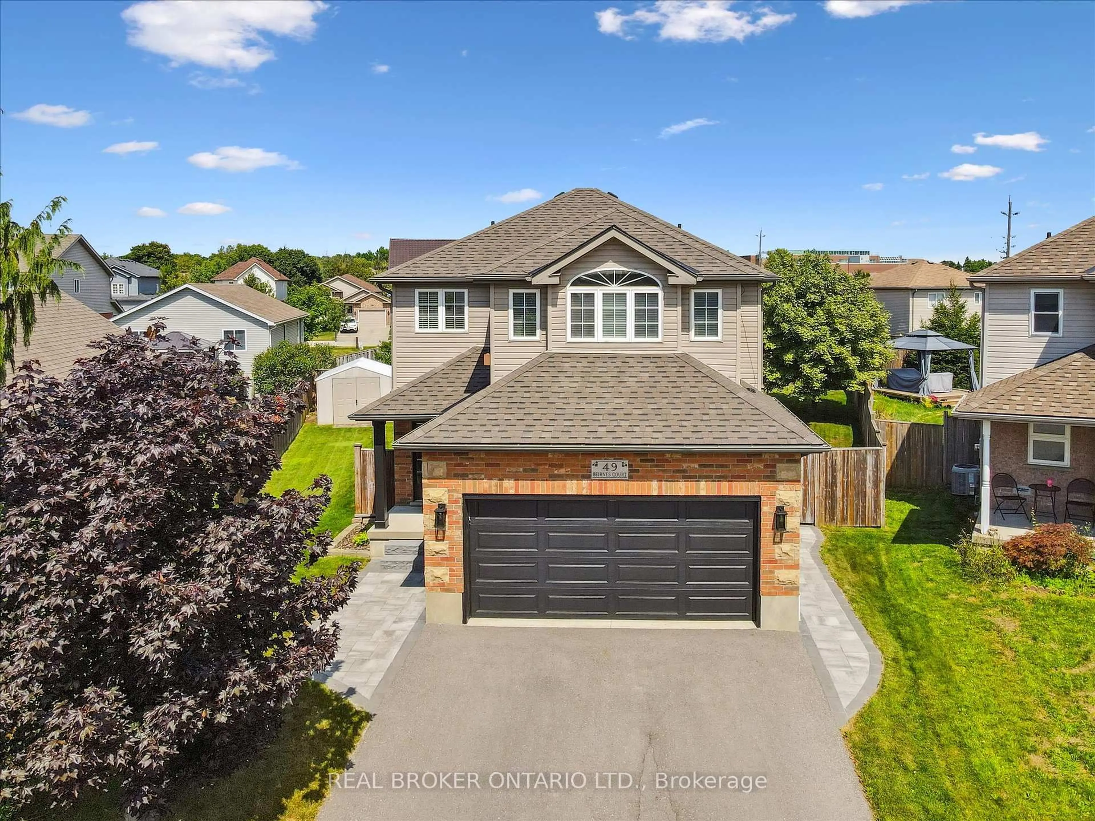 A pic from outside/outdoor area/front of a property/back of a property/a pic from drone, street for 49 Beirnes Crt, Centre Wellington Ontario N1M 3V4