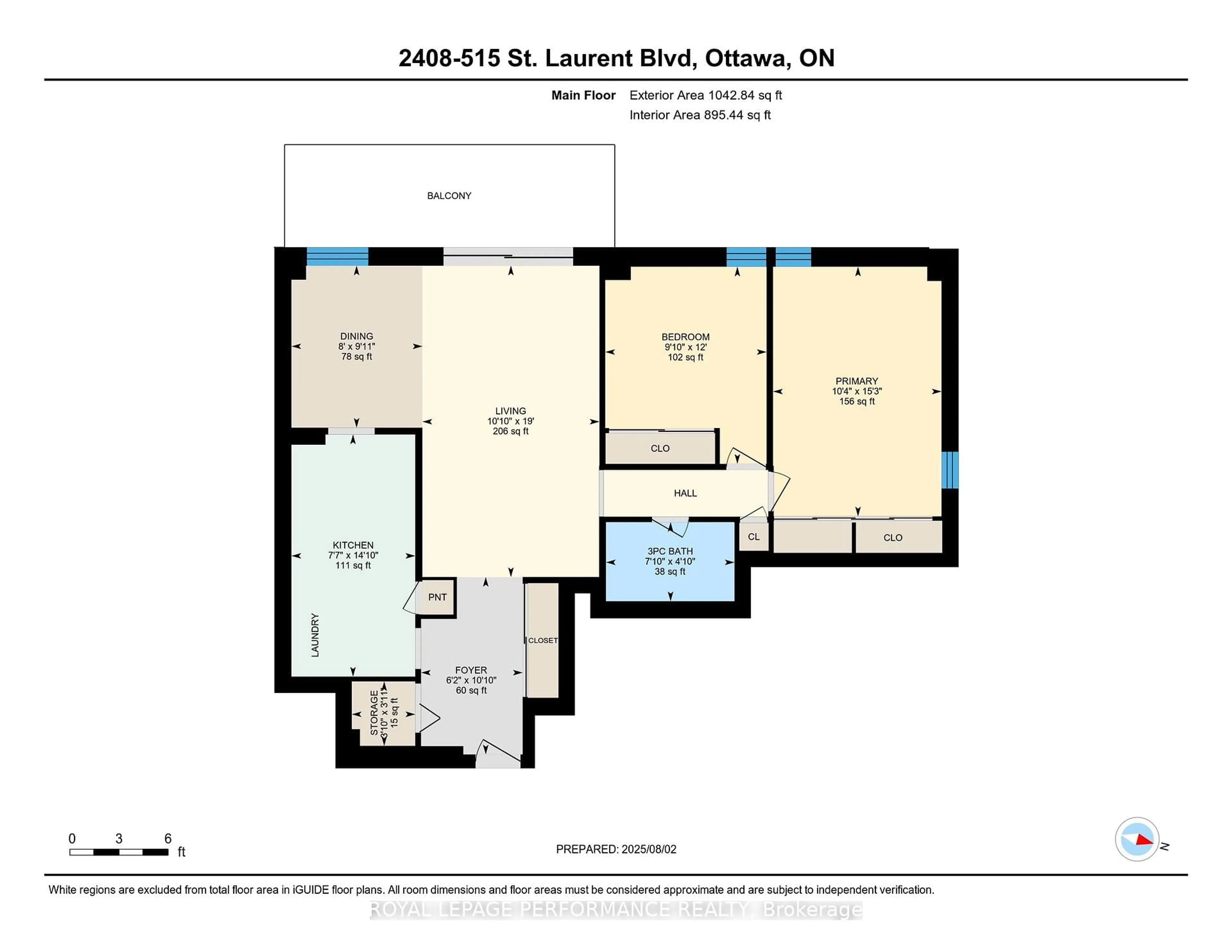 Floor plan for 515 St Laurent Blvd #2408, Ottawa Ontario K1K 3X5