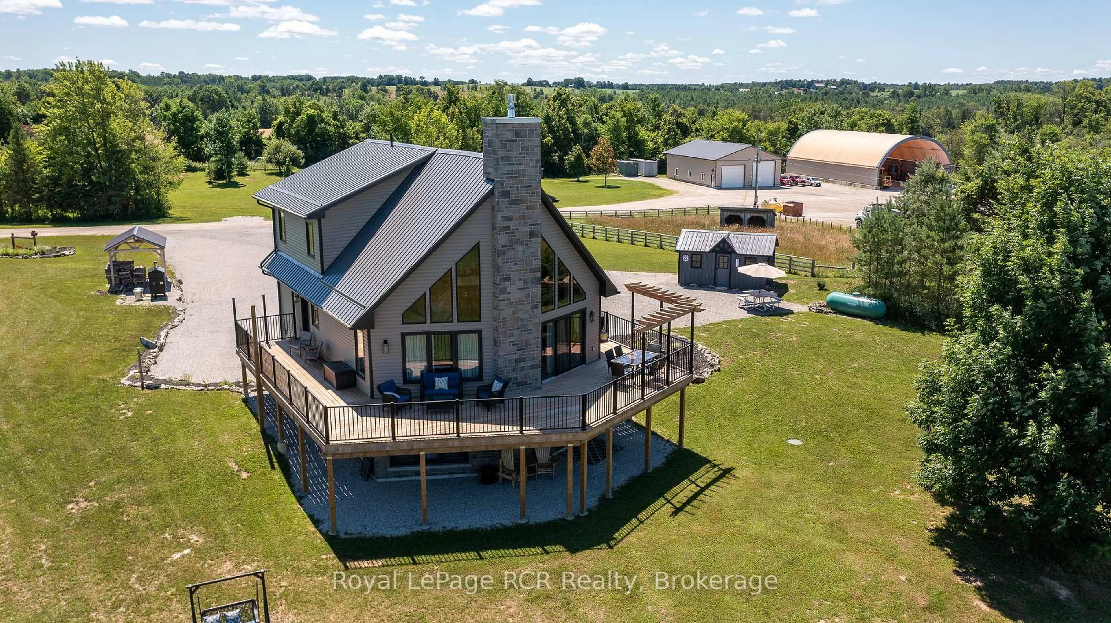 A pic from outside/outdoor area/front of a property/back of a property/a pic from drone, water/lake/river/ocean view for 742654 Sideroad 4B Sdrd, Chatsworth Ontario N0H 1G0