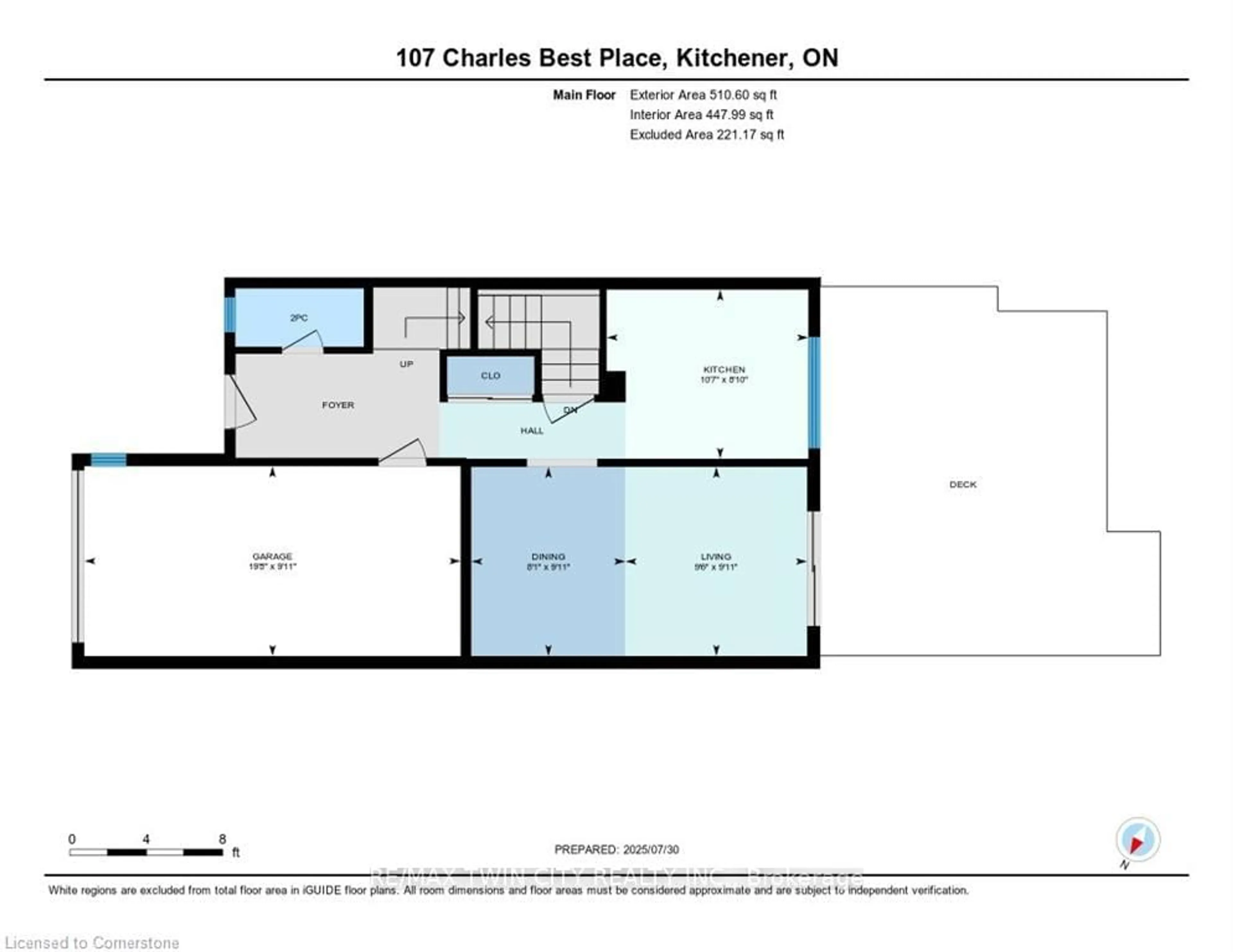 Floor plan for 107 Charles Best Pl, Kitchener Ontario N2M 5A4